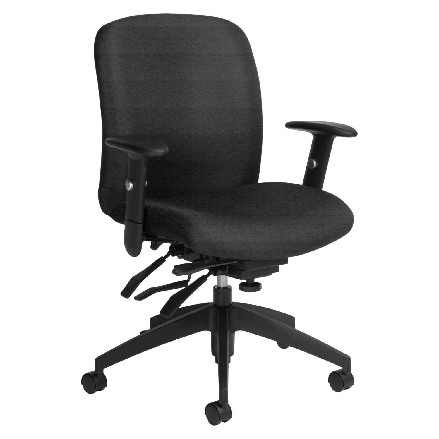 Global Truform Multi Tilter Chair Mid Back Granite RockBlack Heavy Duty Model PopularChairscom