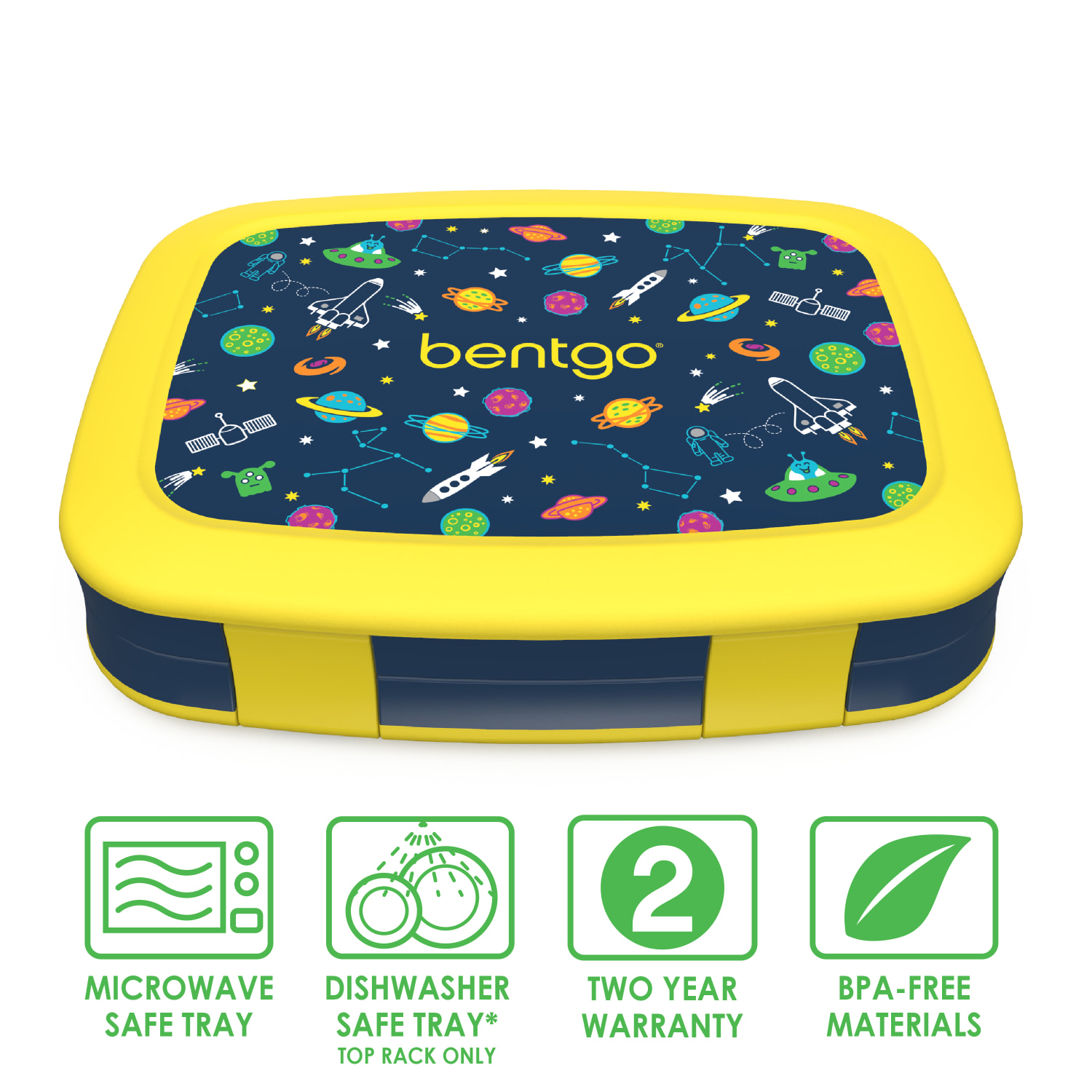 Bentgo Kids Lunch Box, 2inH x 6-1/2inW x 8-1/2inD, Space - Image 3