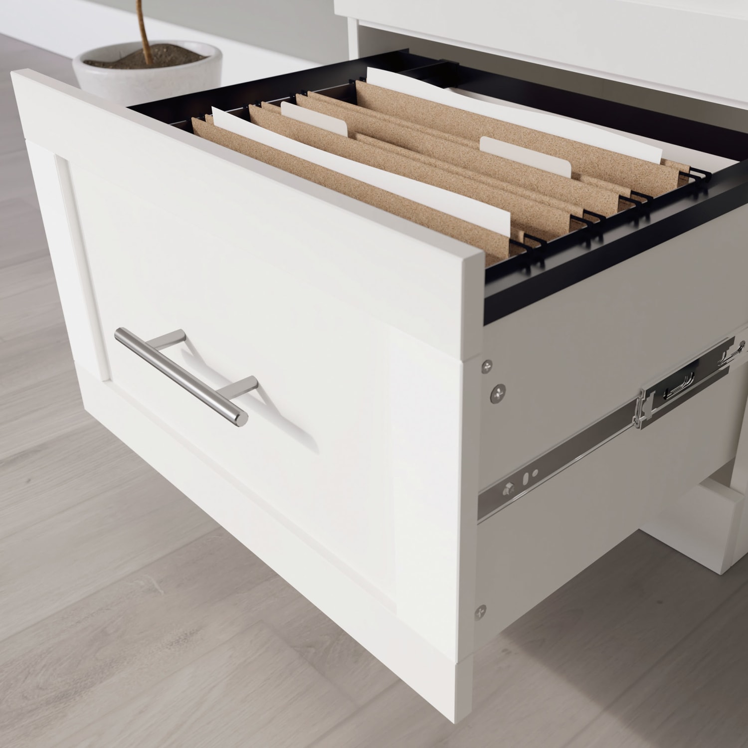 Realspace 17inD Vertical 2-Drawer File Cabinet, White - Image 6