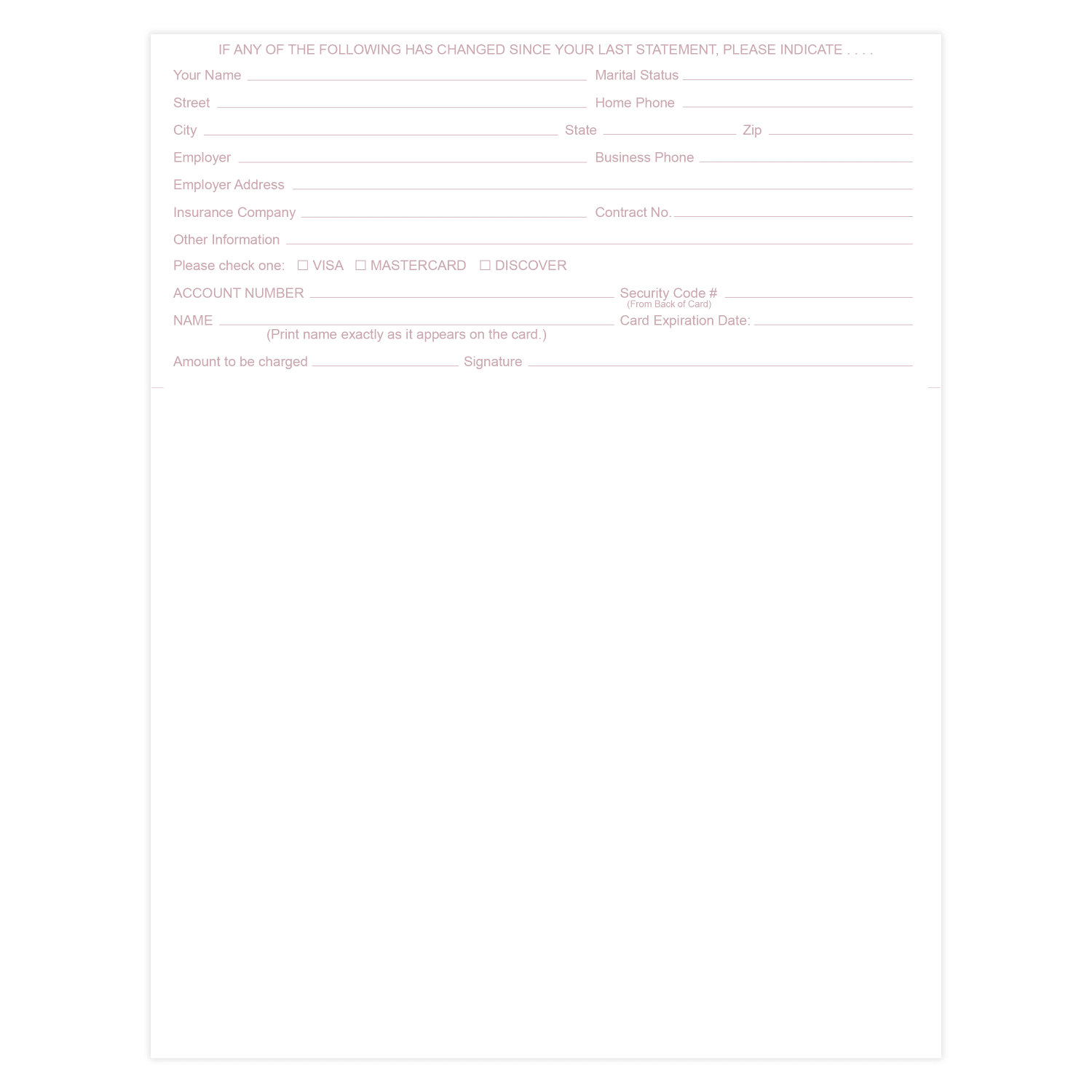 Laser 2-Sided Healthcare Medical Billing Statements, Preprinted MC/Visa/Discover Credit Card Accepted, 1-Part, 8-1/2in x 11in, Burgundy, Pack Of 1,000 Sheets - Image 4