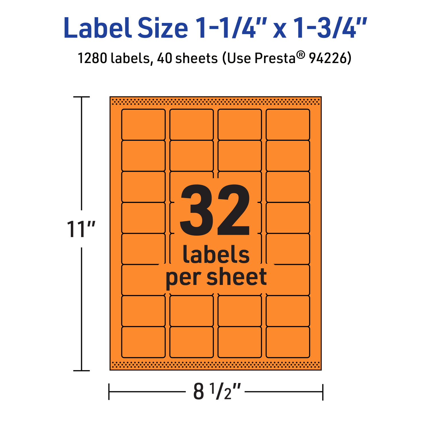 Avery Printable Labels With Sure Feed Technology, 94226-BOP40, Rectangle, 1-1/4in x 1-3/4in, Matte Bright Orange, Pack of 1280 - Image 6