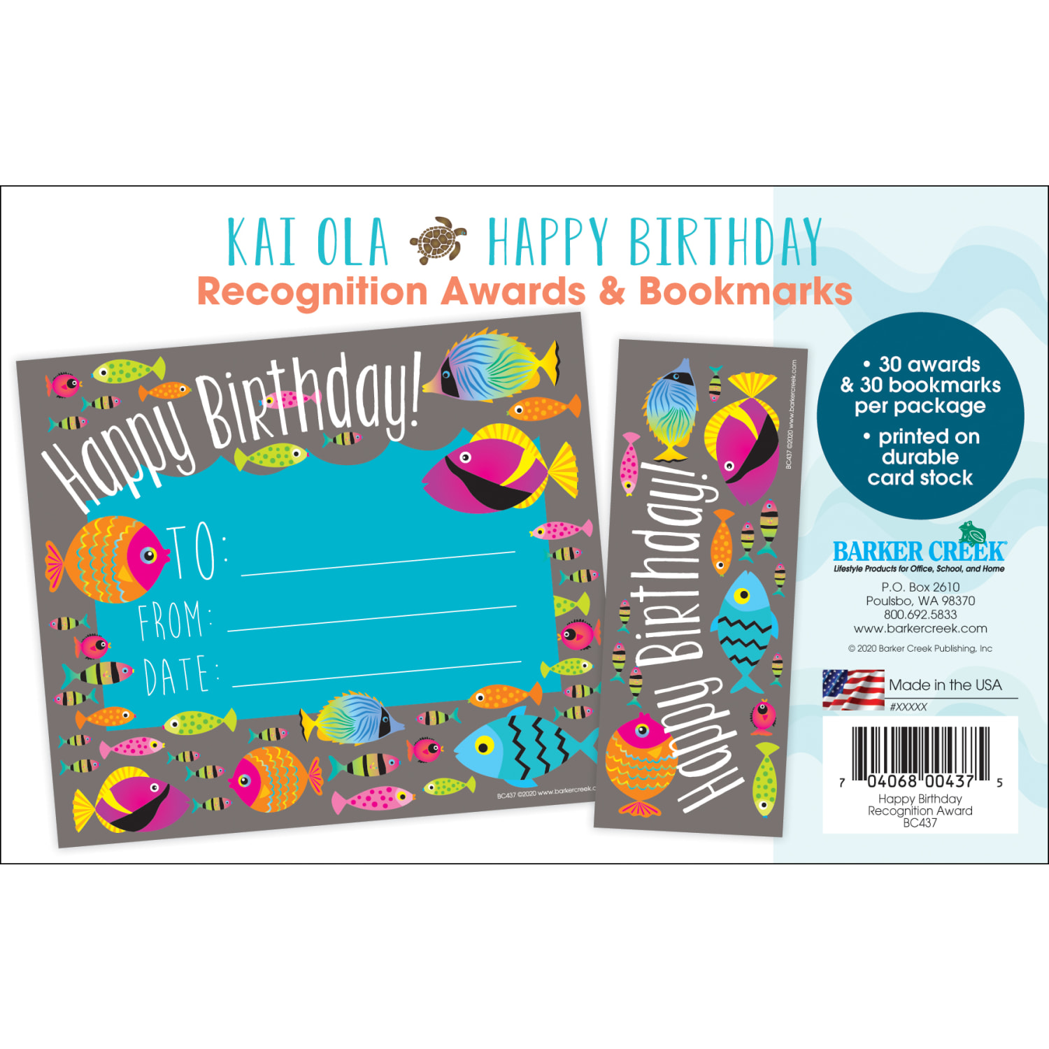 Barker Creek Kai Ola Awards & Bookmarks Set, Happy Birthday, 8-1/2in x 5-1/2in, Set Of 30 - Image 3