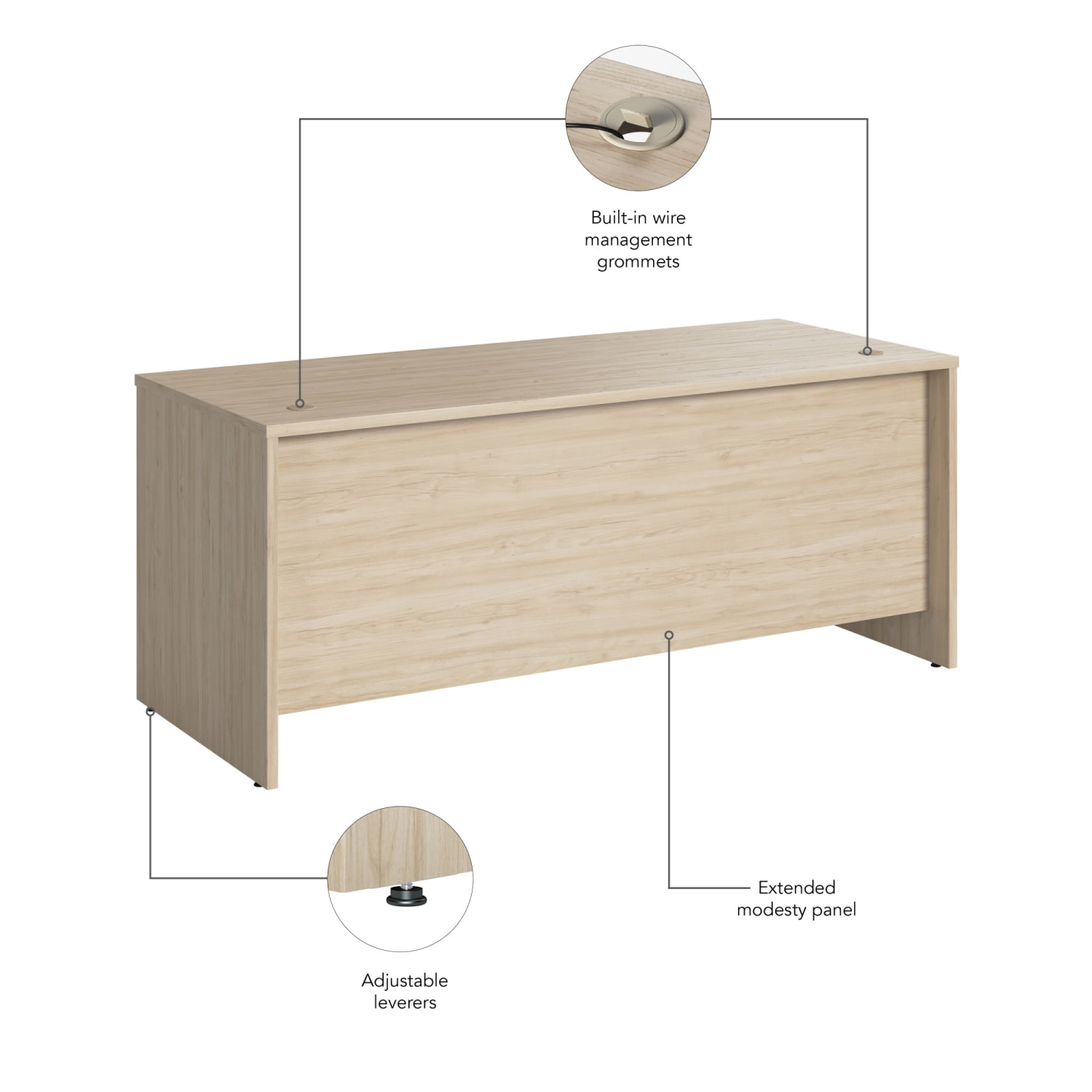 Bush Business Furniture Studio C 72inW Office Computer Desk, Natural Elm, Standard Delivery - Image 5