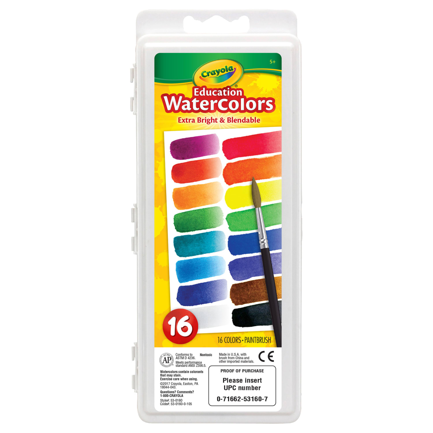 Crayola Education Oval Pans Watercolors Set, 16 Colors, Pack Of 2 - Image 3