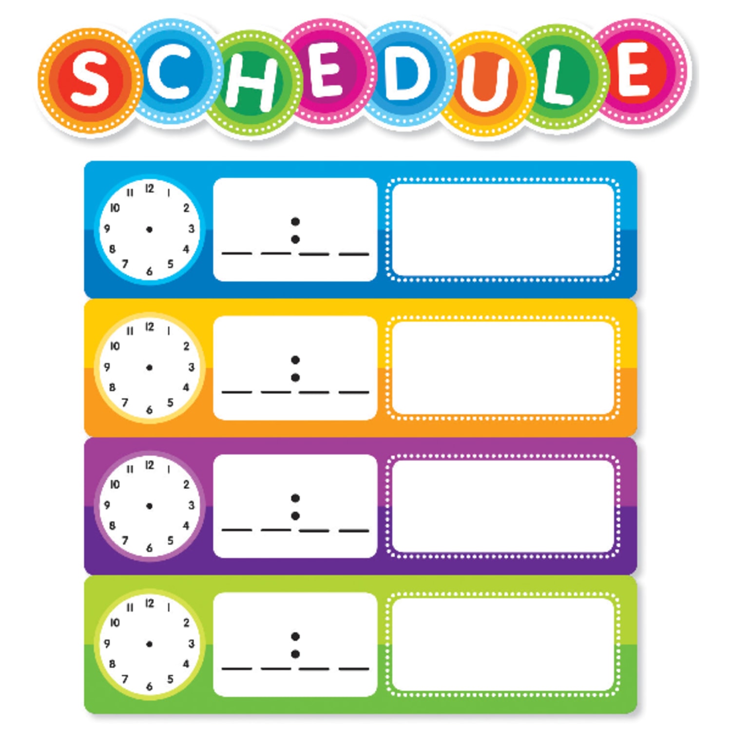 Color Your Classroom Schedule Mini Bulletin Board Set, Assorted Colors