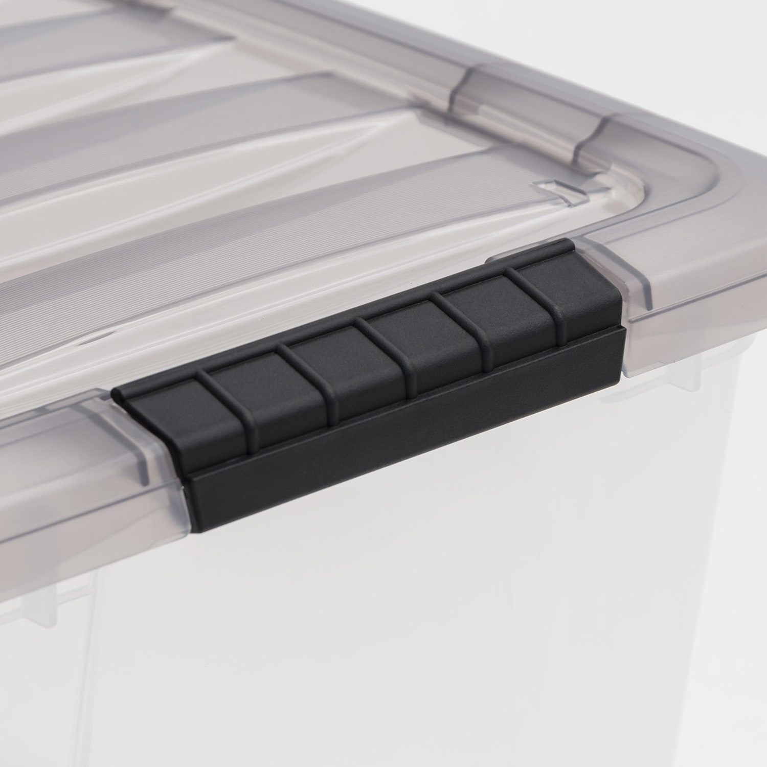 Iris Stack & Pull Storage Box, 8 Gallon, Clear/Gray - Image 5