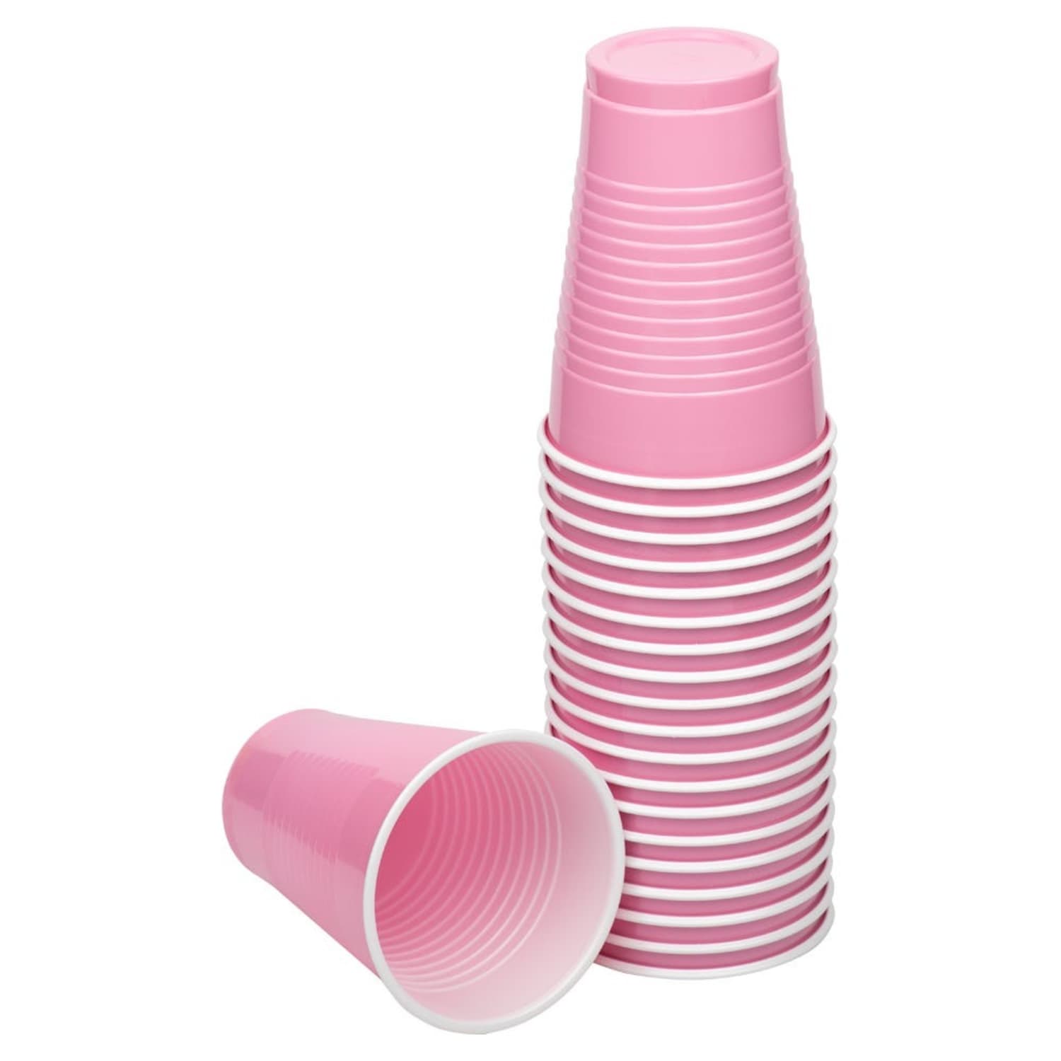 JAM PAPER Plastic Party Cups, 12 oz, Baby Pink Pastel, 20 Glasses/Pack - Image 3