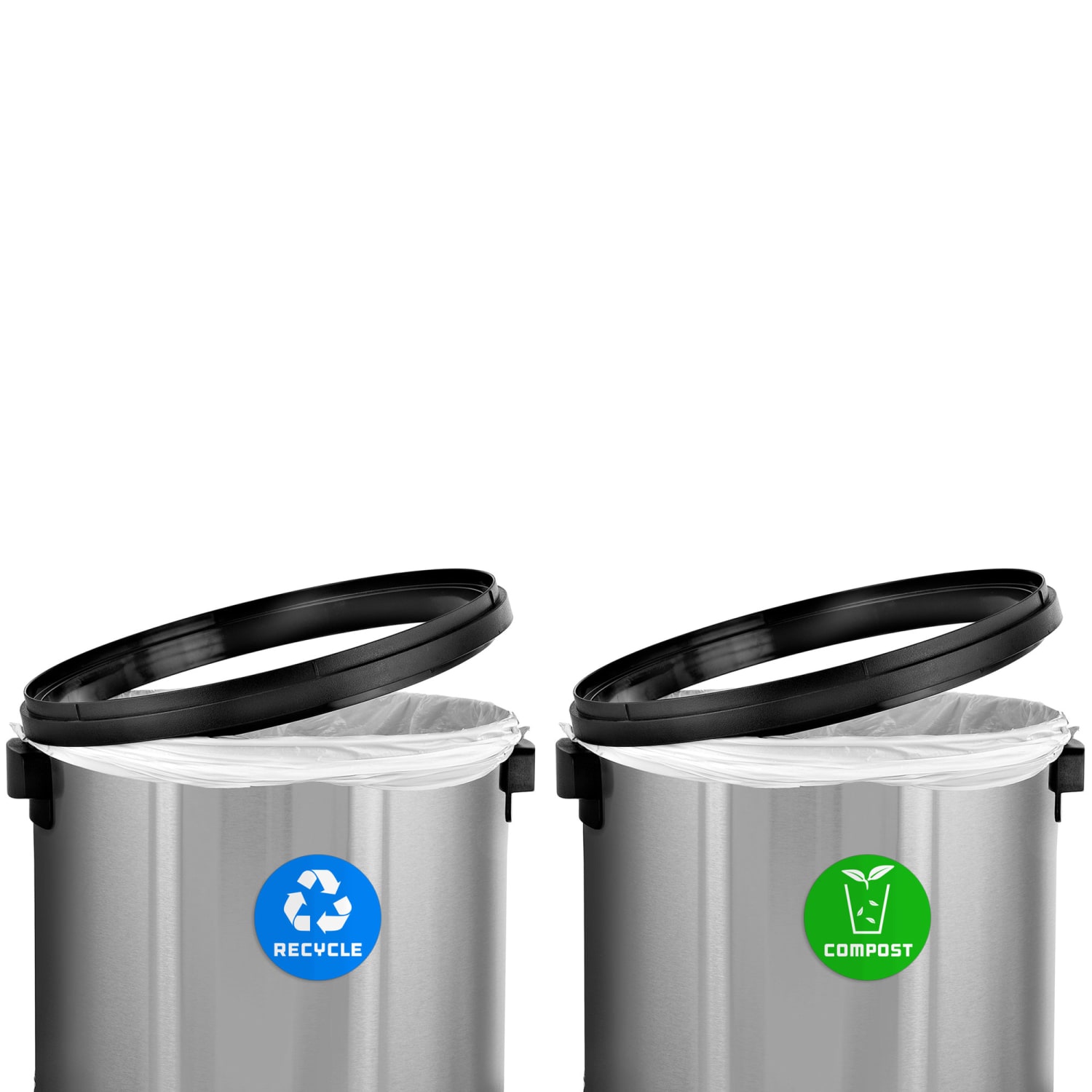Alpine Industries Stainless Steel Indoor Compost And Trash Bins With Swivel Lids, 17 Gallons, Silver, Pack Of 2 Bins - Image 4