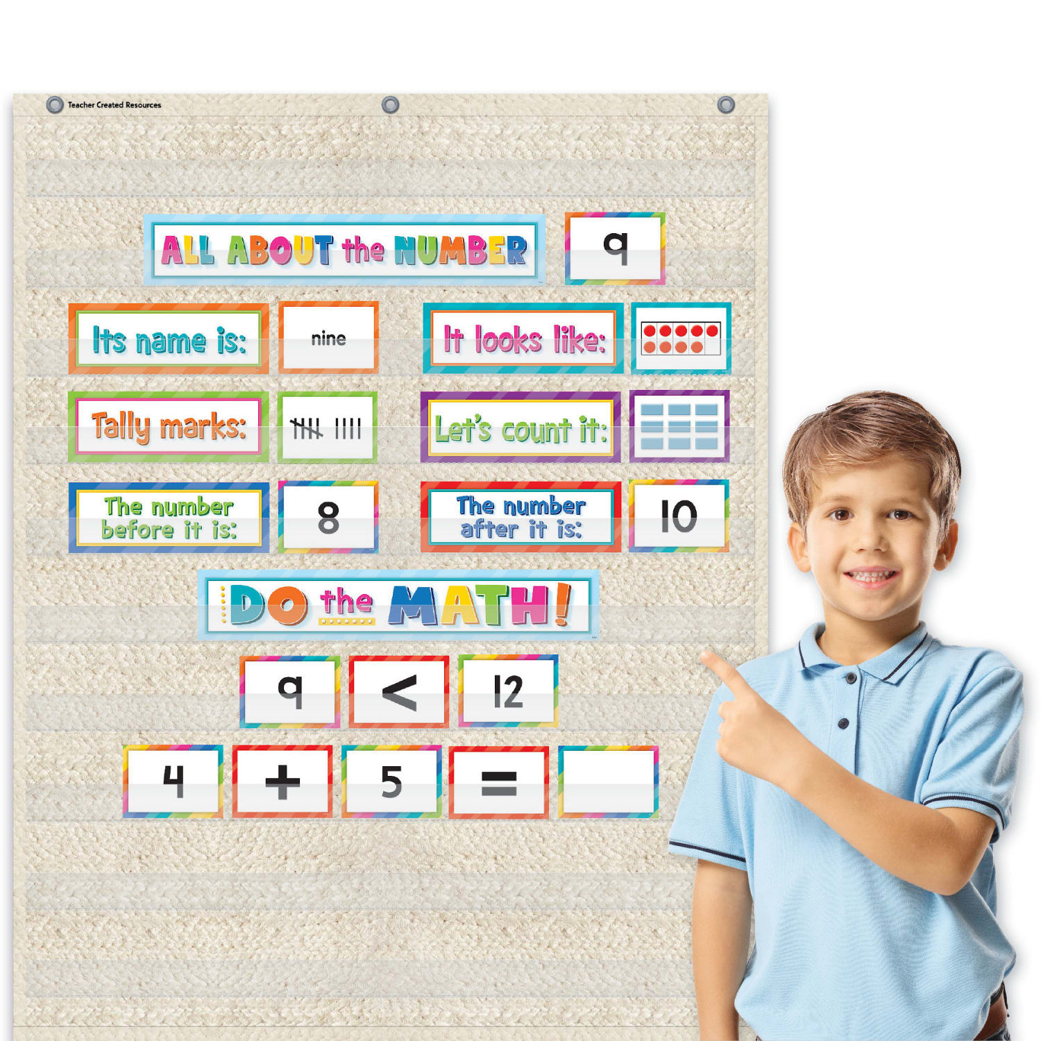 Teacher Created Resources 10 Pocket Chart, 34in x 44in, Woven - Image 4