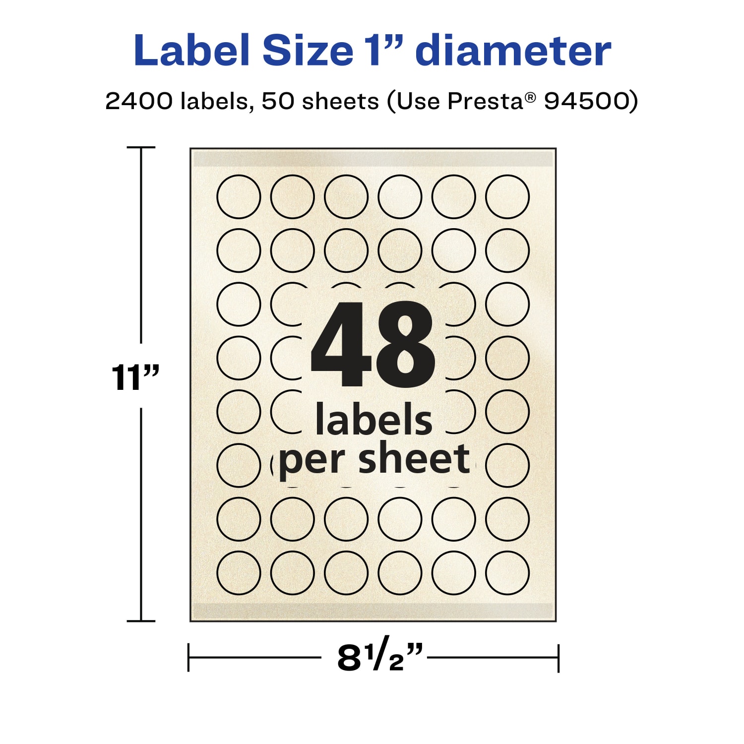 Avery Pearlized Permanent Labels With Sure Feed, 94500-PIP50, Round, 1in Diameter, Ivory, Pack Of 2,400 Labels - Image 6