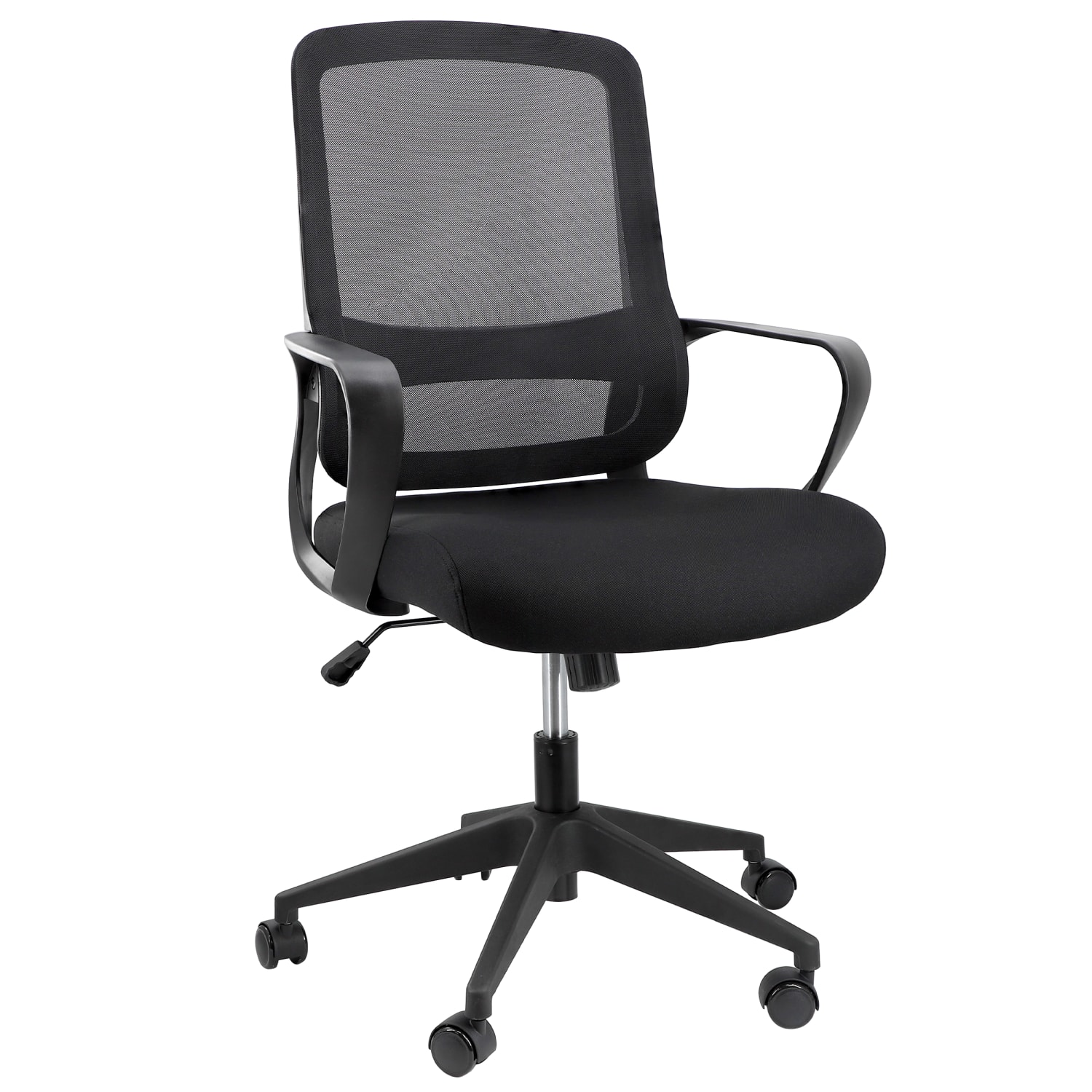Elama Mesh/Fabric Mid-Back Adjustable Office Task Chair, 40-3/8inH, Black