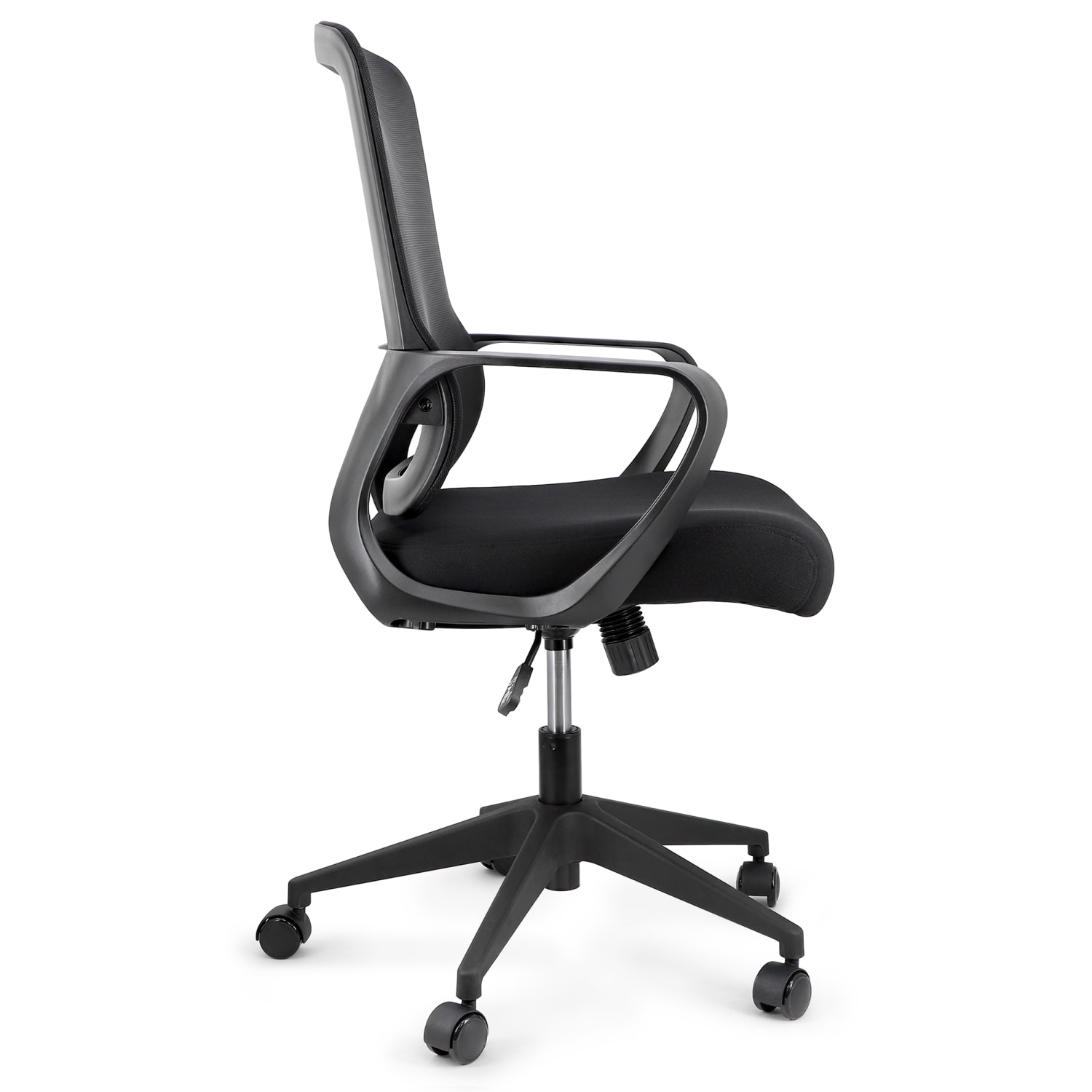 Elama Mesh/Fabric Mid-Back Adjustable Office Task Chair, 40-3/8inH, Black - Image 3