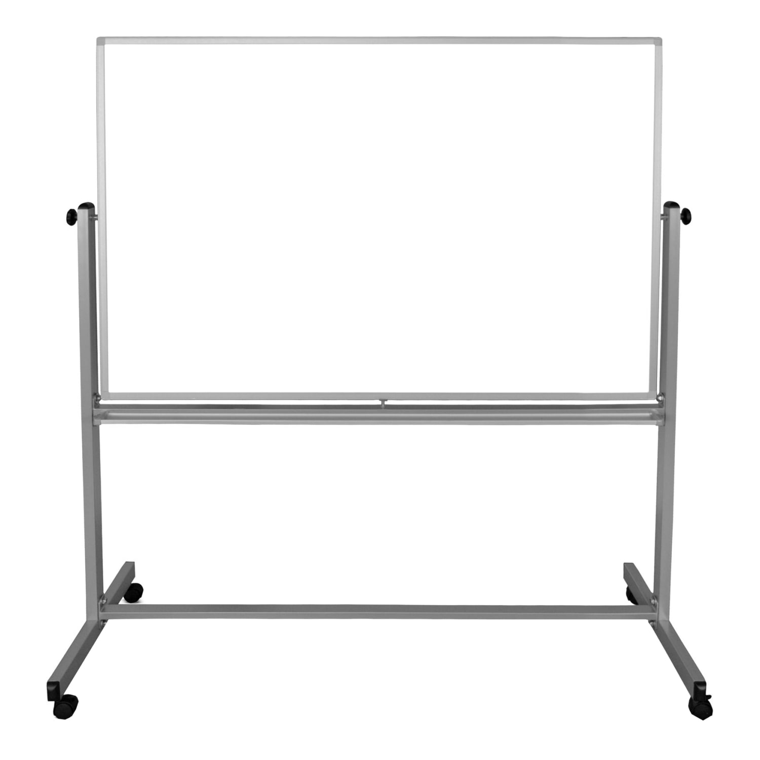 Luxor Magnetic Double-Sided Magnetic Mobile Dry-Erase Whiteboard, 40in x 60in, Aluminum Frame With Silver Finish