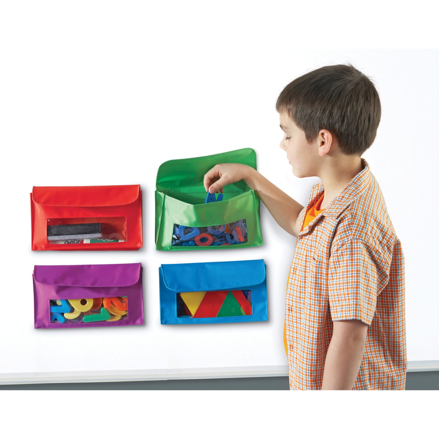 Learning Resources Magnetic Storage Pockets, 9 1/2in x 5 1/2in, Assorted Colors, Pack Of 4 - Image 3