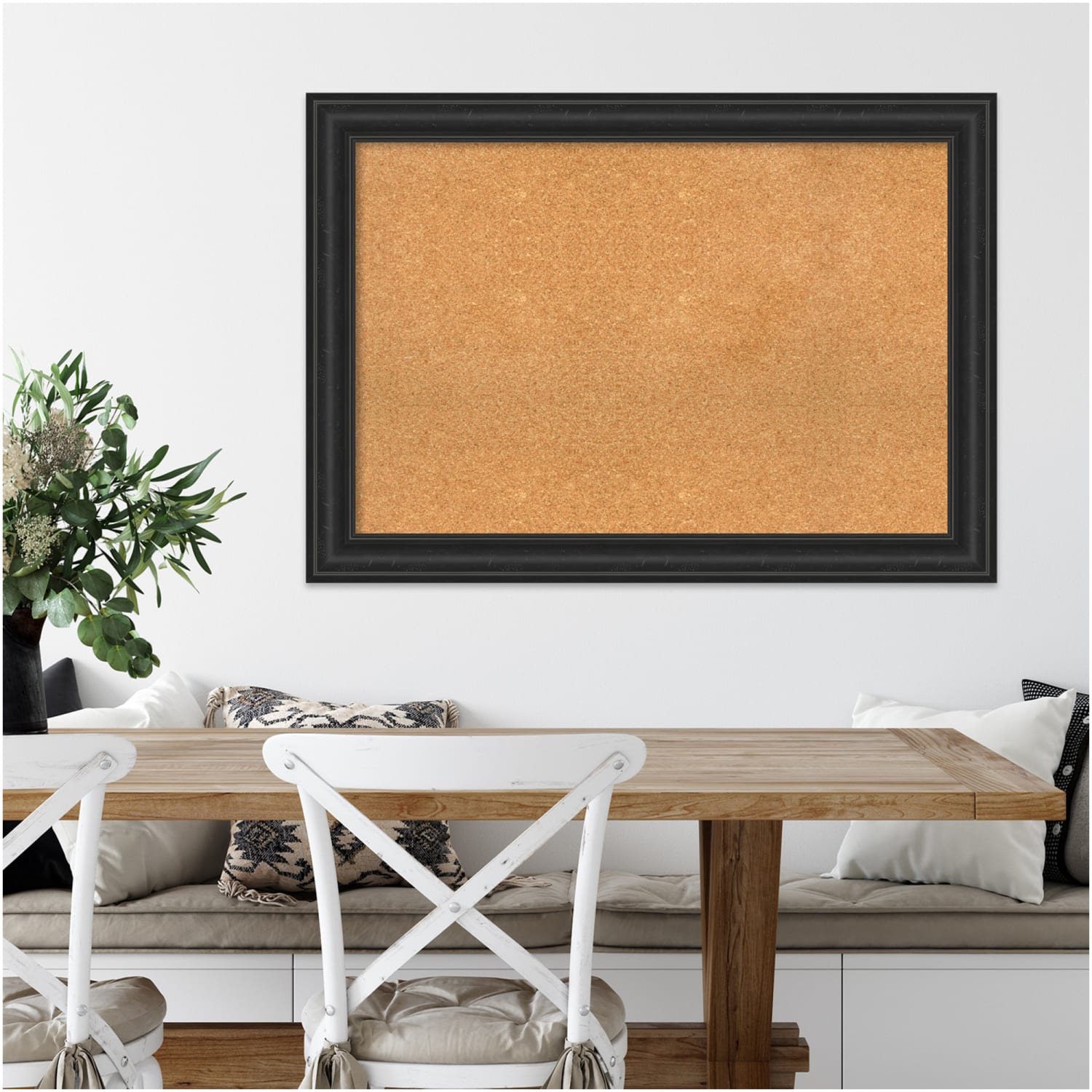 Amanti Art Cork Bulletin Board, 41in x 29in, Natural, Shipwreck Black Polystyrene Frame - Image 6