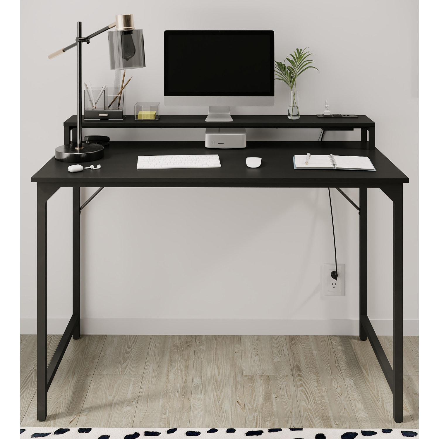 Realspace Veretti 23inH Modern Tilt-Arm Lamp, Adjustable, Smokey Gray Shade/Black Base - Image 3