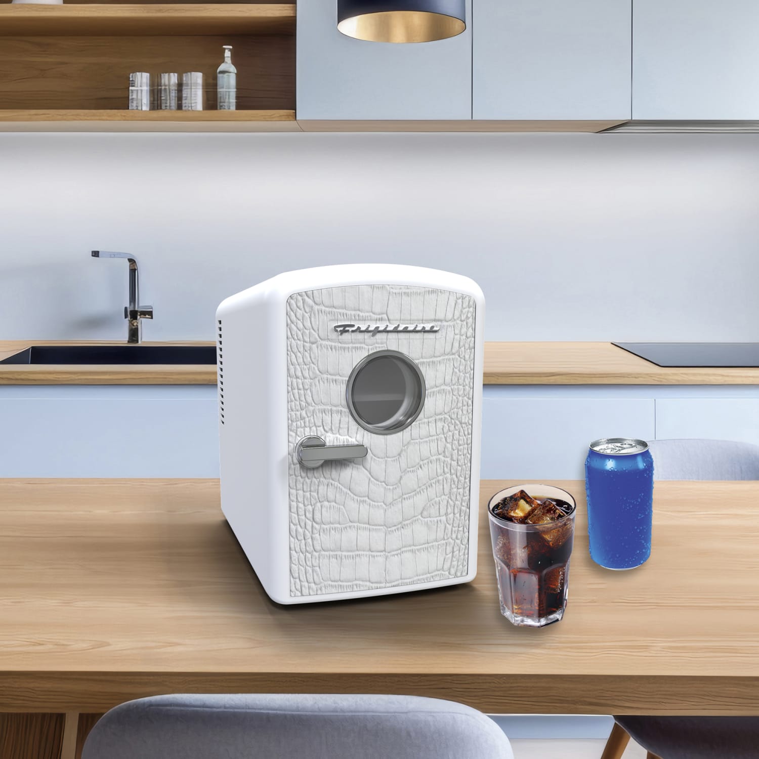 Frigidaire 9-Can Mini Fridge Cooler with Crocodile Door, White, EFMIS181-WHTCROC - Image 5