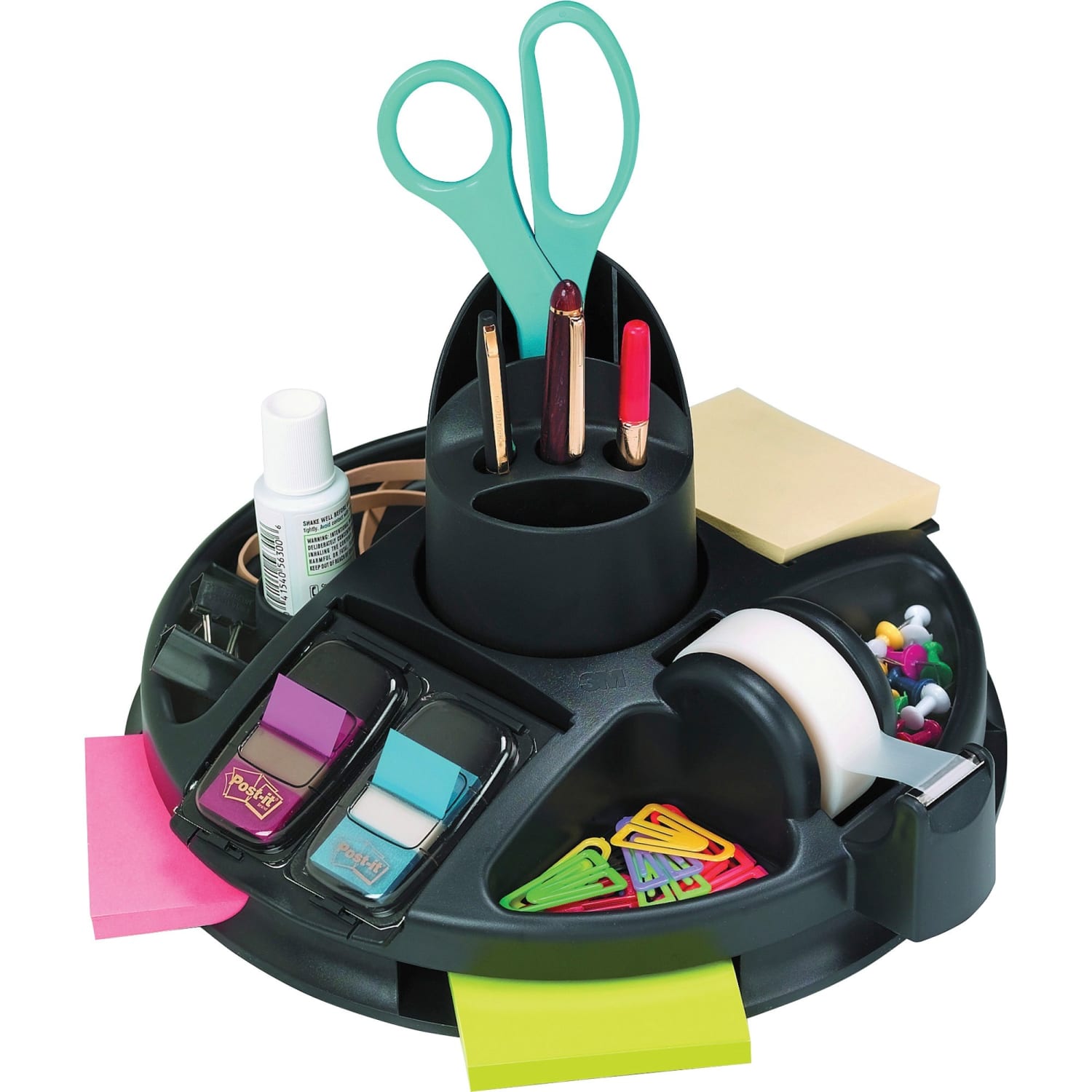 Post-it Rotary Desktop Organizer, Black - Image 3