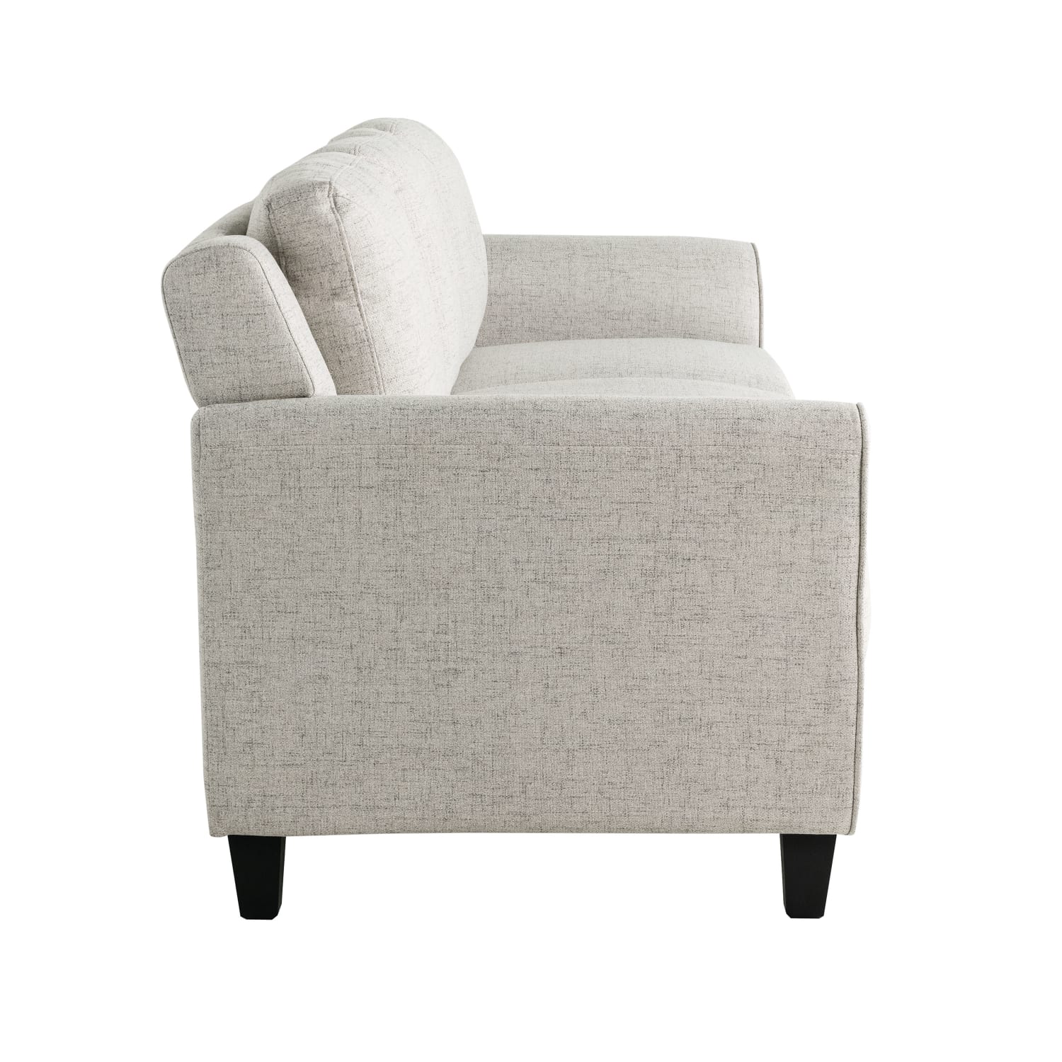 Lifestyle Solutions Hanson Microfiber Sofa With Curved Arms, Beige/Black - Image 5