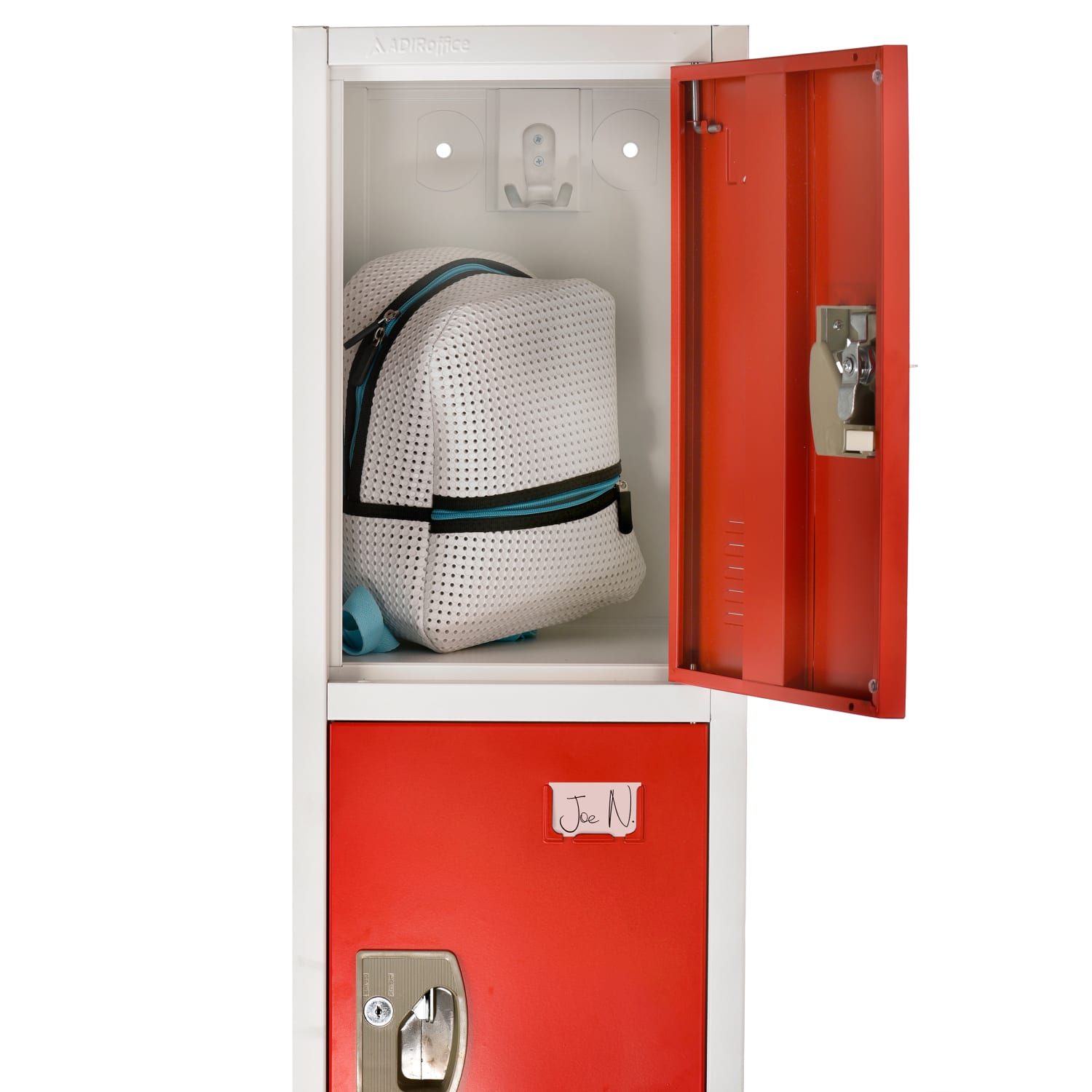 Alpine AdirOffice 4-Tier Steel Locker, 72inH x 12inW x 12inD, Red - Image 6