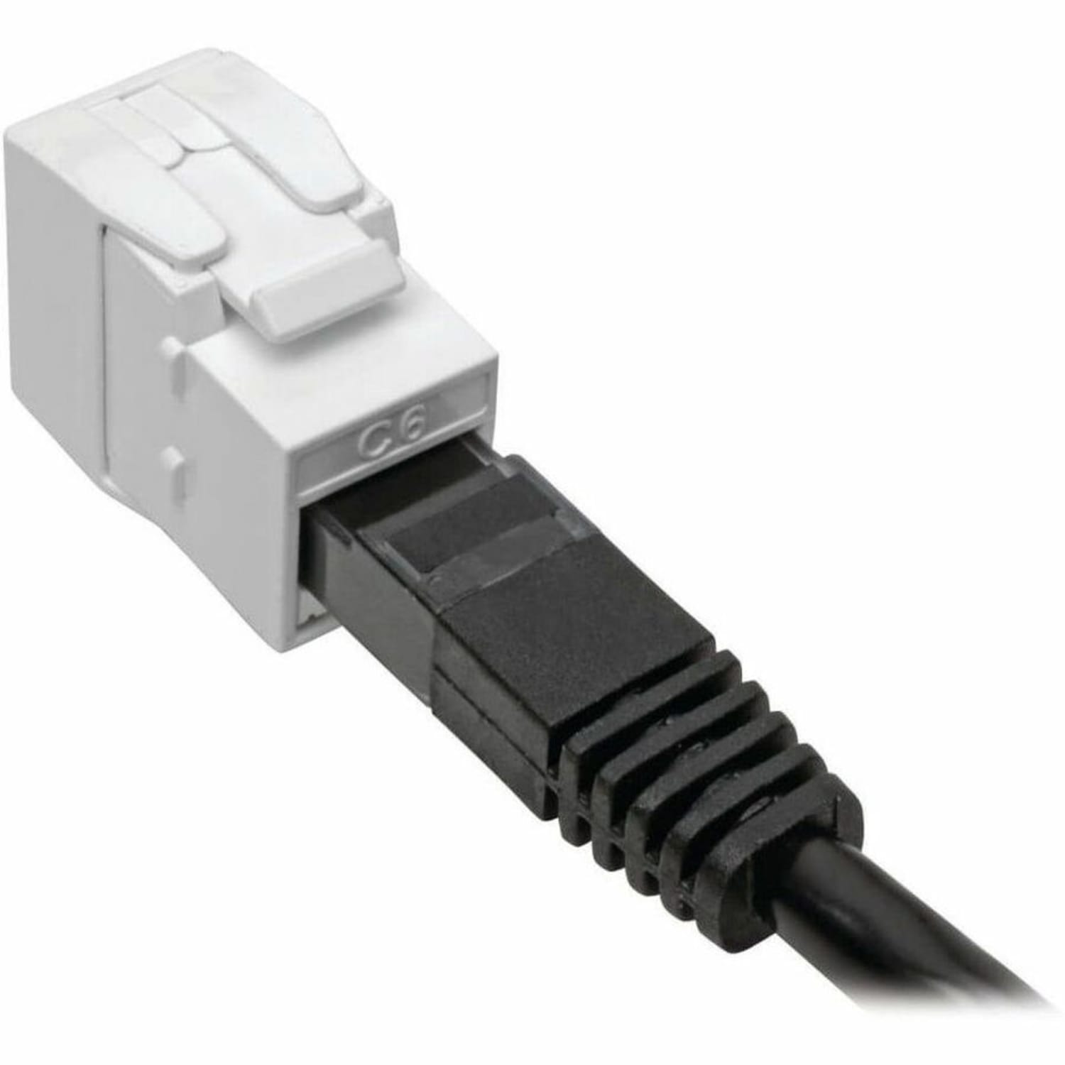 Eaton Tripp Lite Series Cat6/Cat5e Toolless Keystone Jack RJ45 Shuttered, Dust Cap PoE/PoE+ Compliant, White, TAA - Modular insert - CAT 5/5e/6 - RJ-45 - white - government GSA - TAA Compliant - Image 4