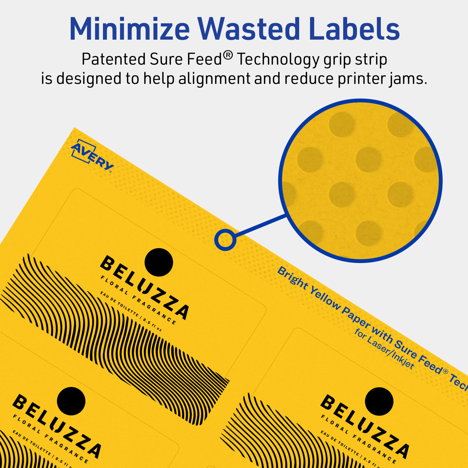 Avery Print-To-The-Edge Labels With Sure Feed Technology And Easy Peel, 94238-BYP20, Rectangle, 2in x 3-1/2in, Matte Bright Yellow, Pack of 160 - Image 5