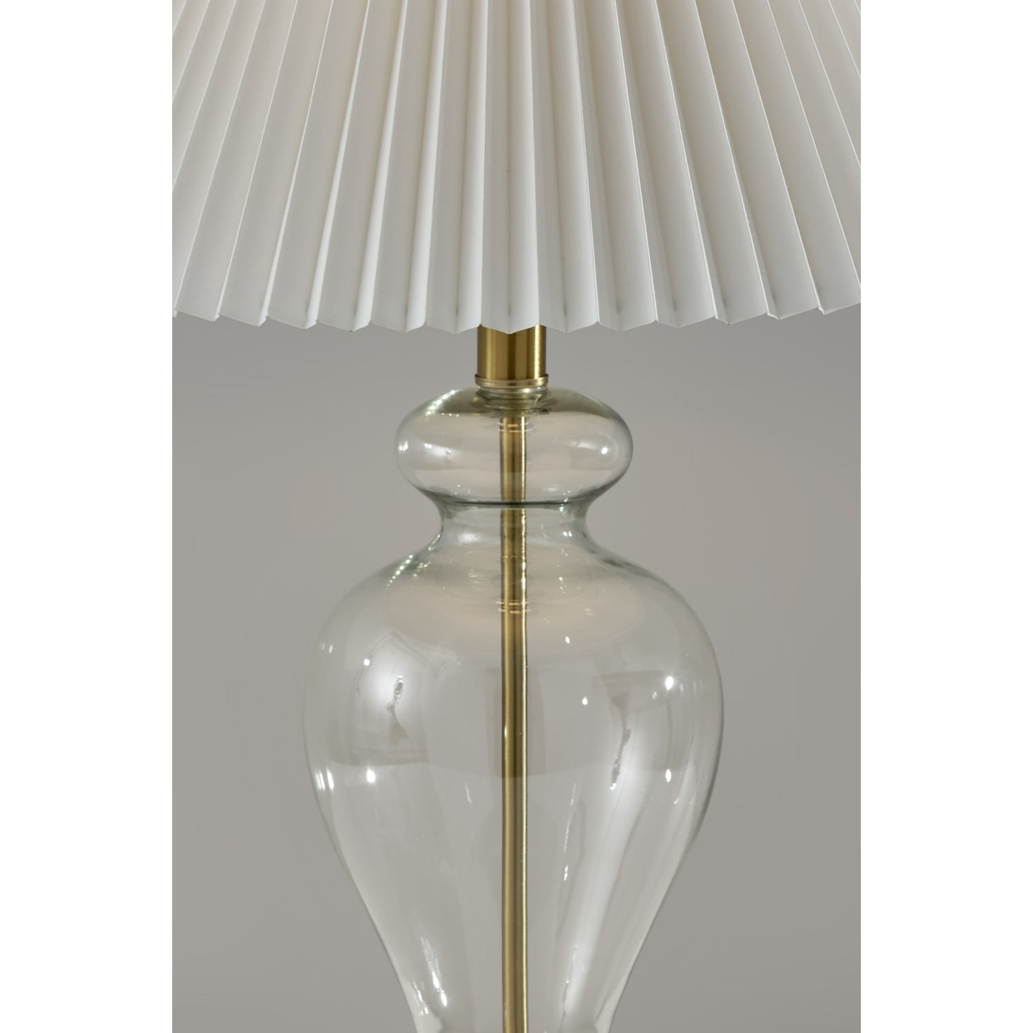Adesso Simplee Sonata Table Lamp, 26inH, White Shade/Clear Base - Image 3