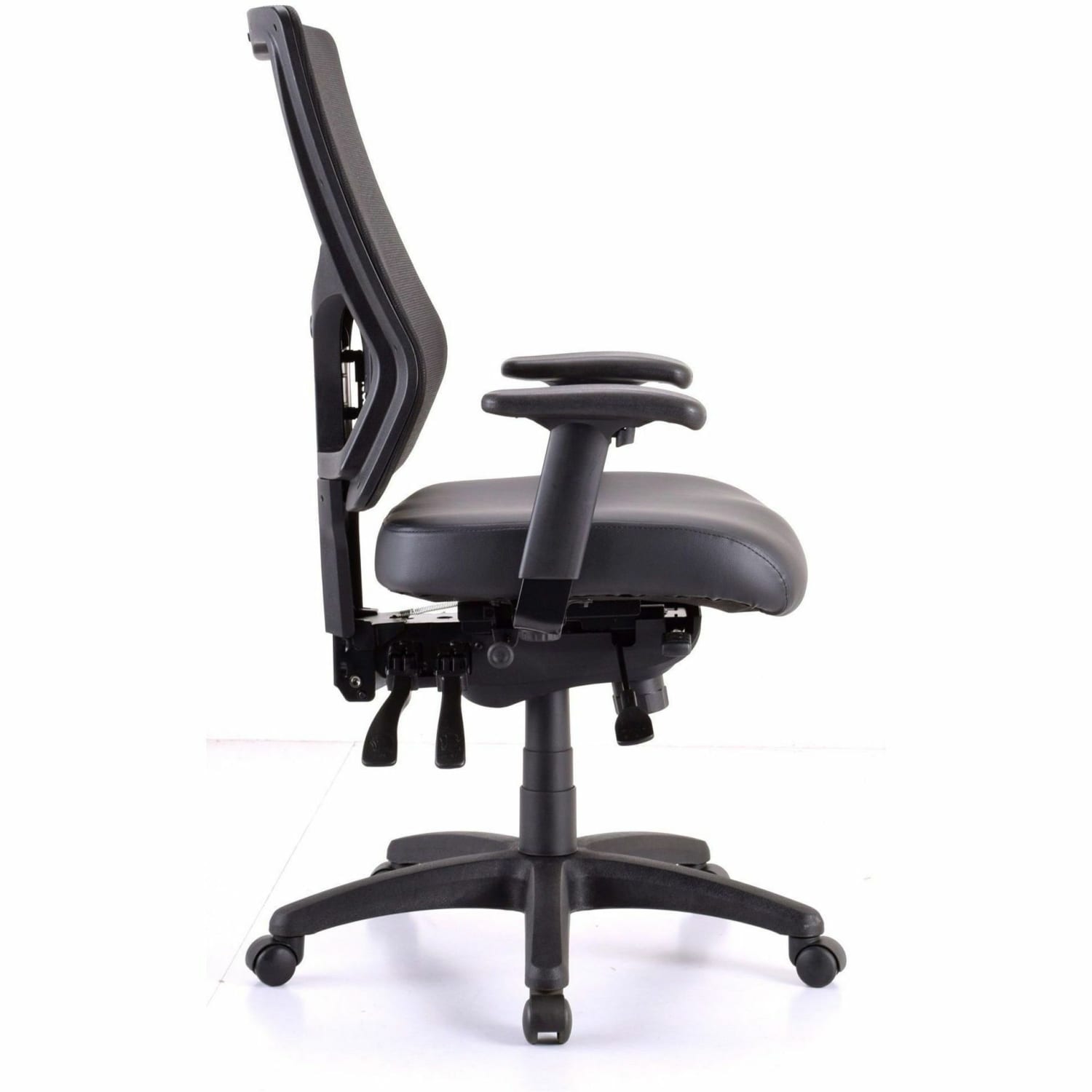 Lorell Conjure High-Back Office Chair - Vinyl, Foam, Polyurethane Seat Material - High Back - Black - Armrest - 1 Each - Image 4