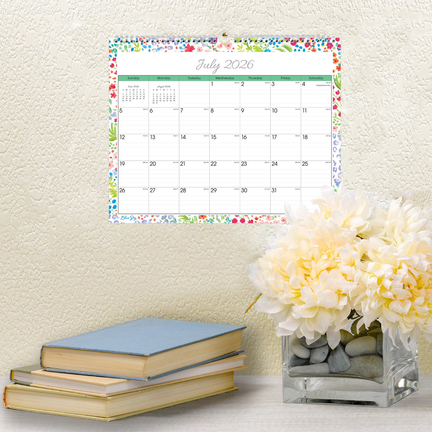 Wall Calendar BS Ditsy Dapple Light - 15x12 AY26-27 Monthly Safety Wirebound - - Image 4