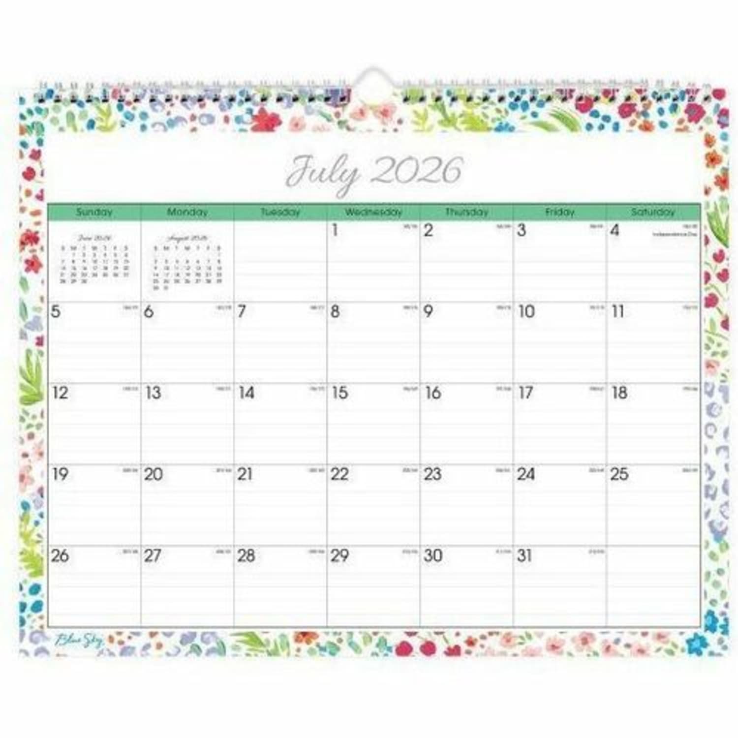 Wall Calendar BS Ditsy Dapple Light - 15x12 AY26-27 Monthly Safety Wirebound - - Image 5