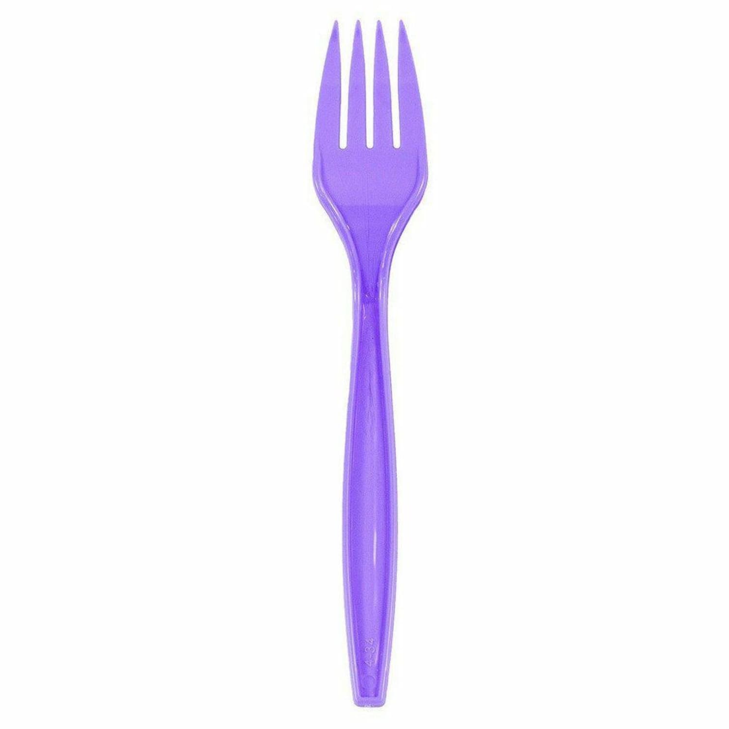 JAM PAPER Big Party Pack of Premium Plastic Forks, Purple, 100 Disposable Forks/Box - Image 4
