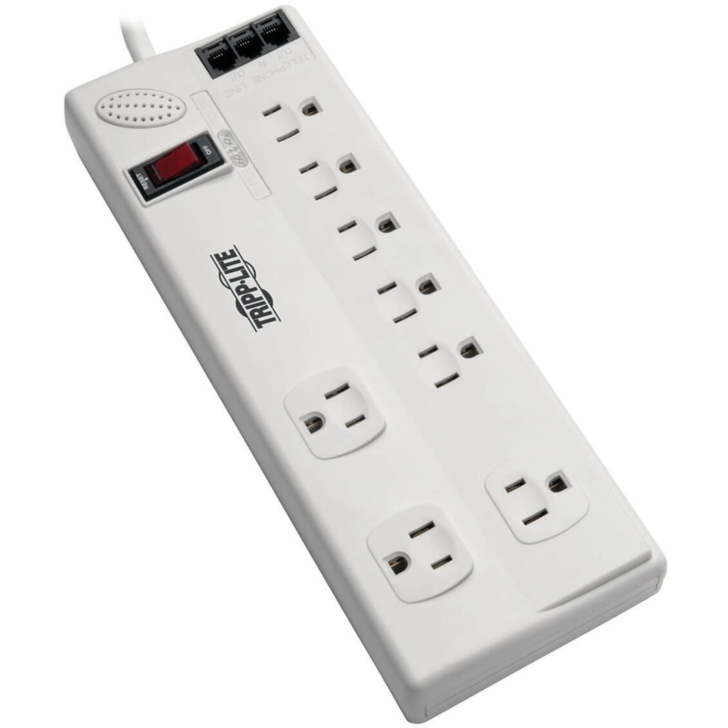 Tripp Lite 8-Outlet Surge Protector with DSL/Phone Line/Modem Surge Protection - 3150 Joules, 6 ft. Cord - TLP806TELTAA
