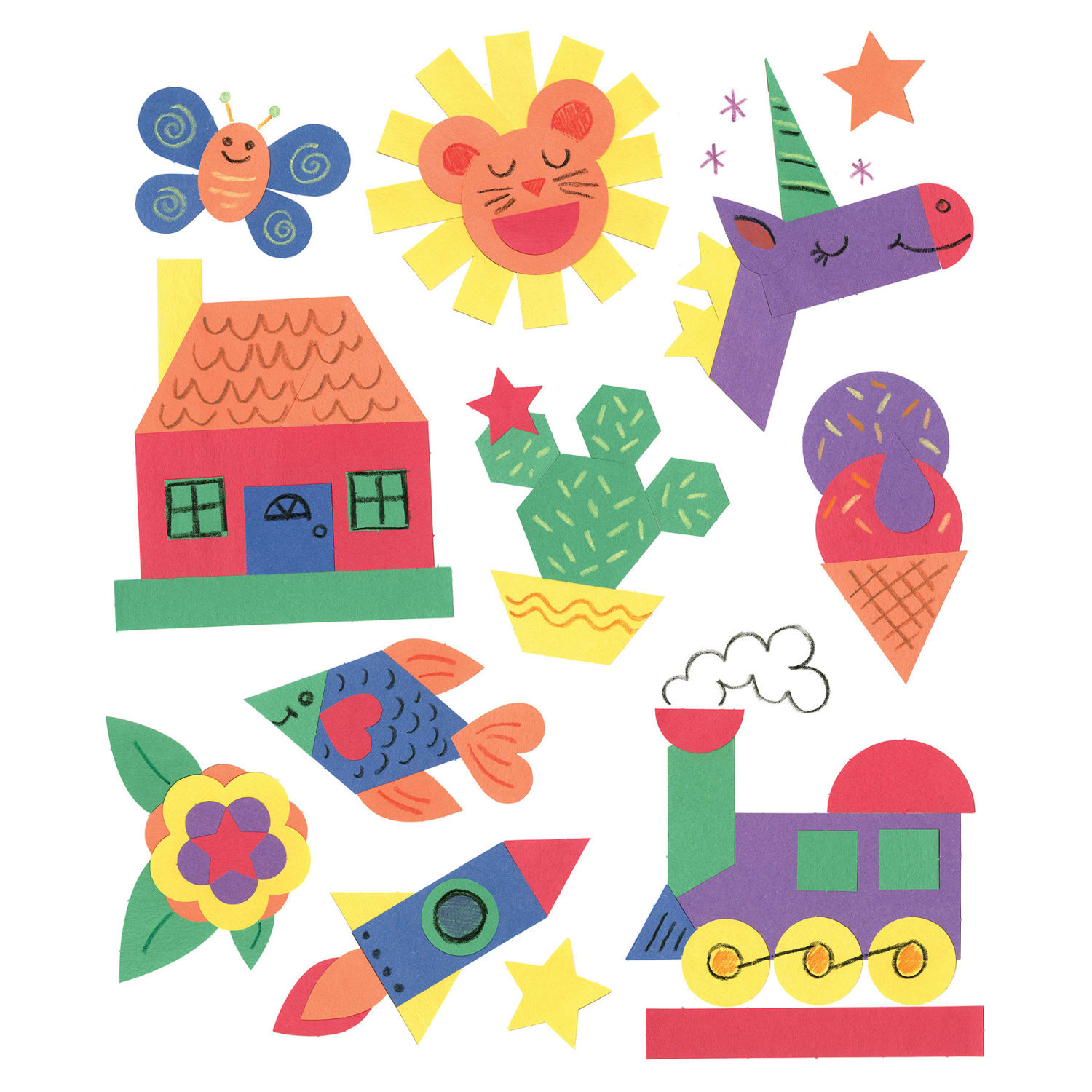 Crayola Construction Paper Shapes, Assorted Colors, 48 Perforated Sheets Per Pack, Set Of 3 Packs - Image 6