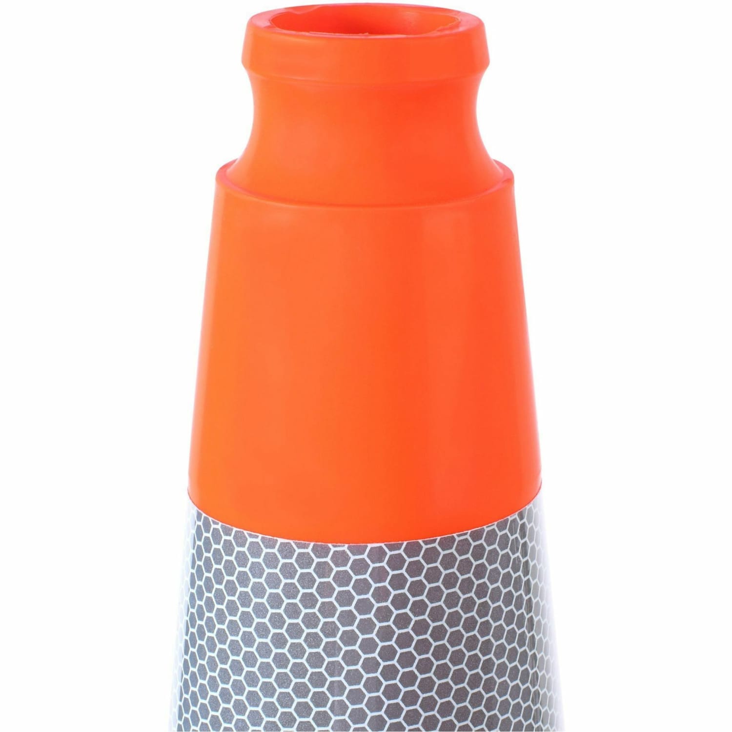 Tatco Slimline Traffic Cones - 10.8in Width x 28in Height x 10.8in Depth - Cone Shape - Reflective, Flexible, Long Lasting - Polyvinyl Chloride (PVC) - Orange, Silver - 1 Each - Image 3