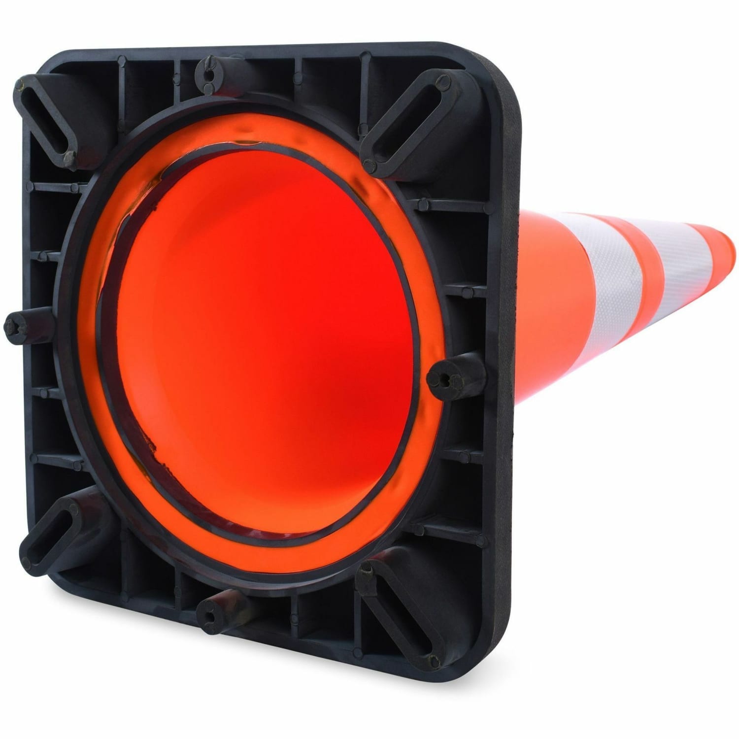 Tatco Slimline Traffic Cones - 10.8in Width x 28in Height x 10.8in Depth - Cone Shape - Reflective, Flexible, Long Lasting - Polyvinyl Chloride (PVC) - Orange, Silver - 1 Each - Image 4