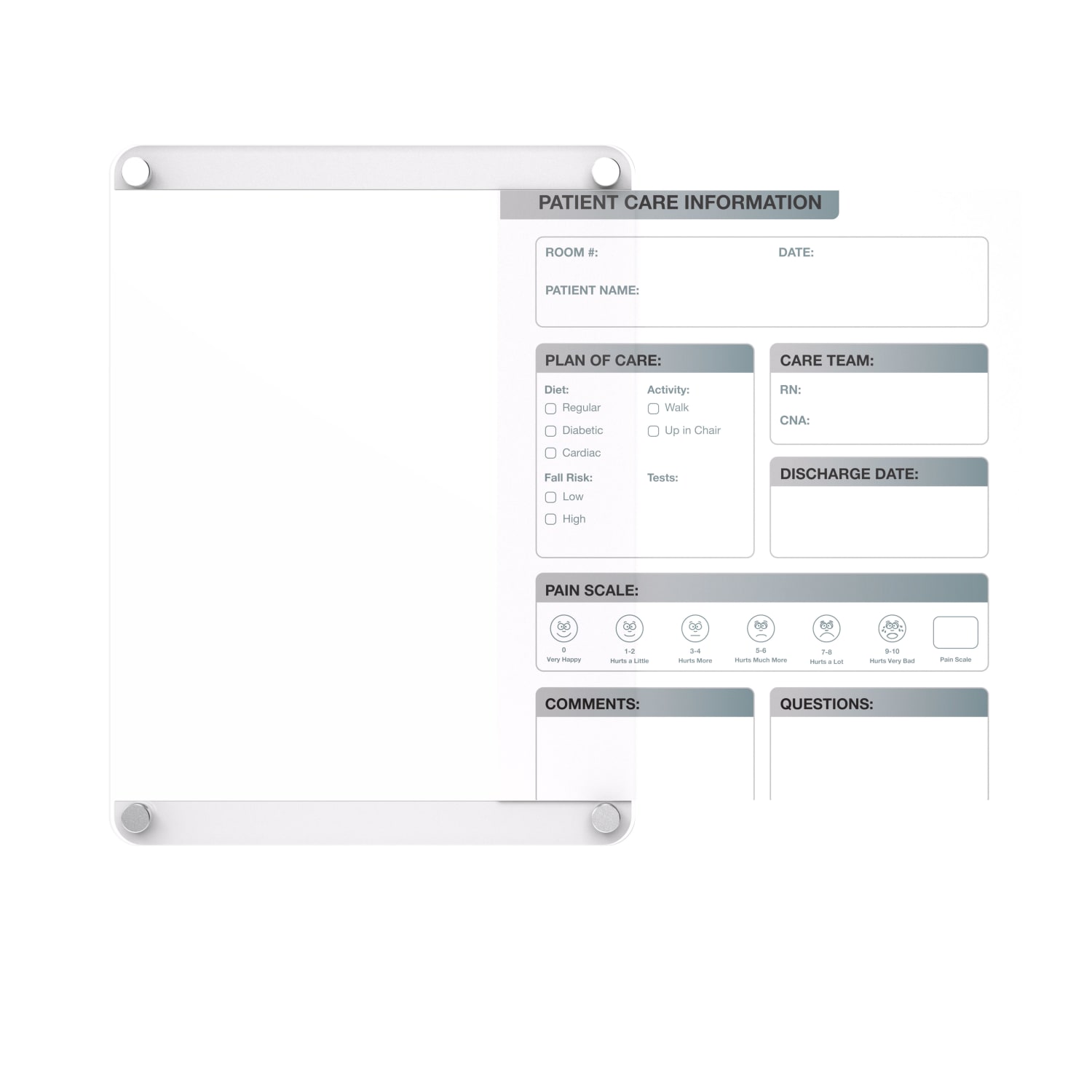 Ghent Graphics Non-Magnetic Dry-Erase Glassboard, 24in x 18in, White - Image 3