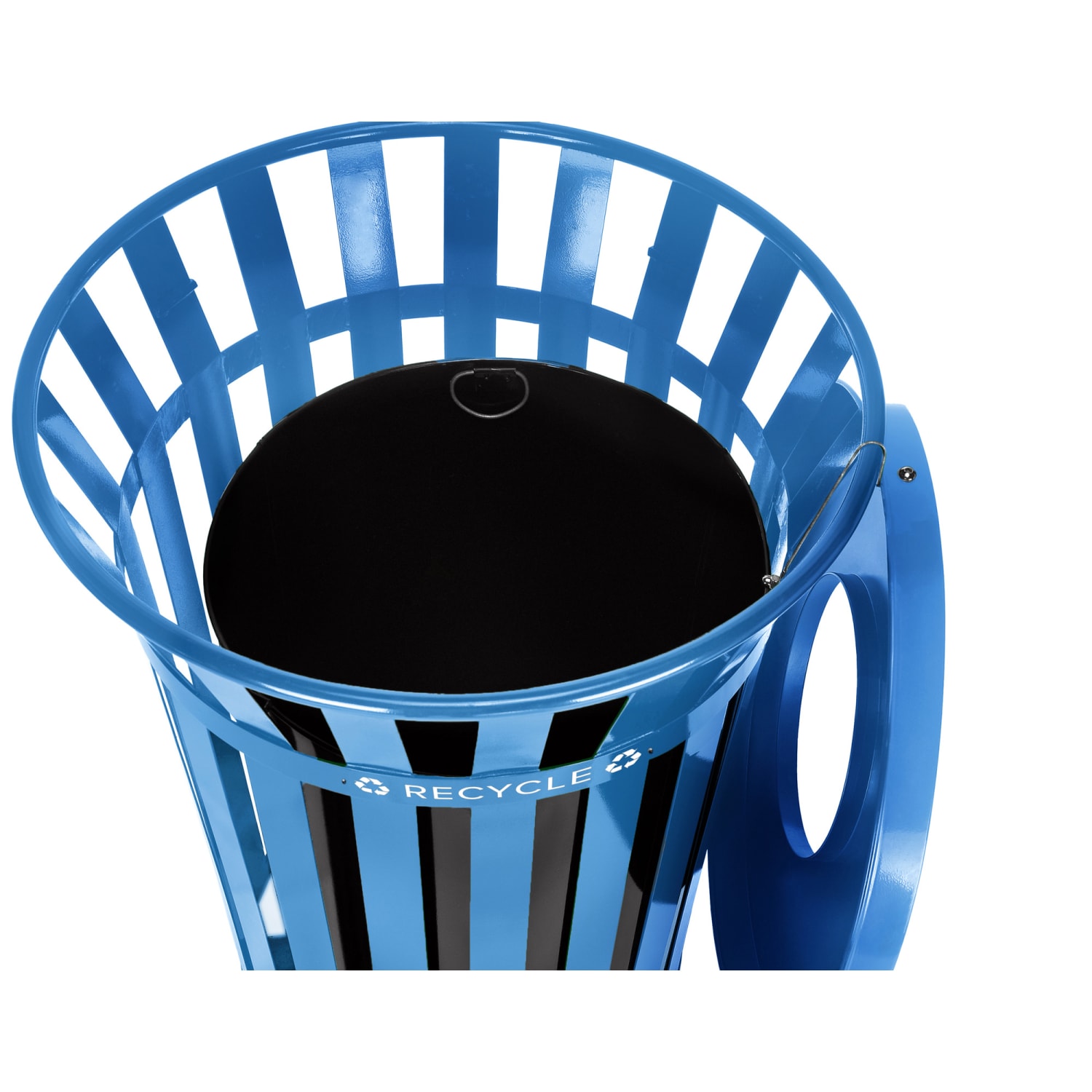 Alpine Industries Outdoor Metal Recycling Receptacle, 38 Gallons, Blue - Image 5
