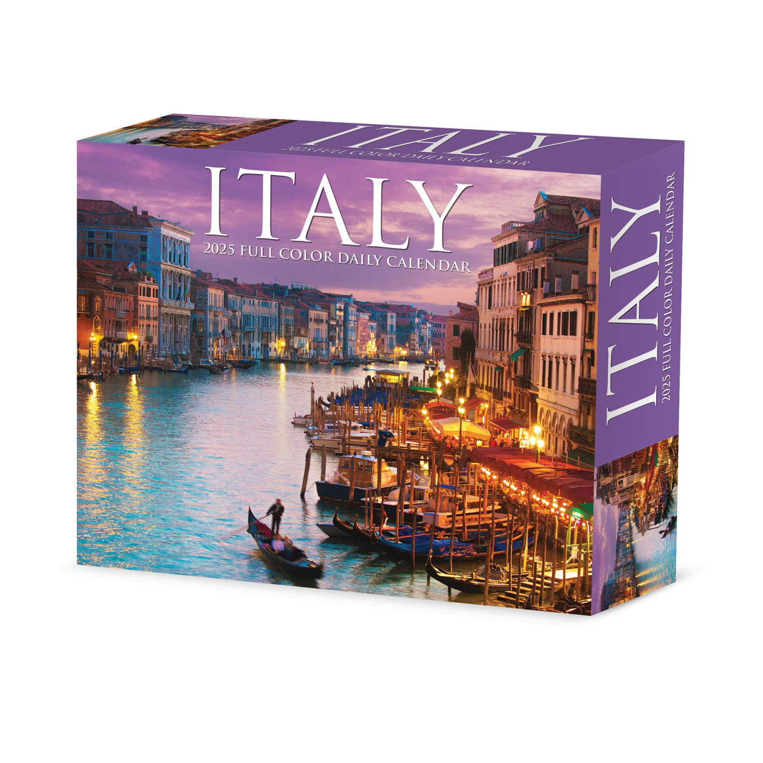 2025 Willow Creek Press Daily Desk Box Calendar, Travel, 5-1/2in x 6-1/4in, Italy, January To December, 40898