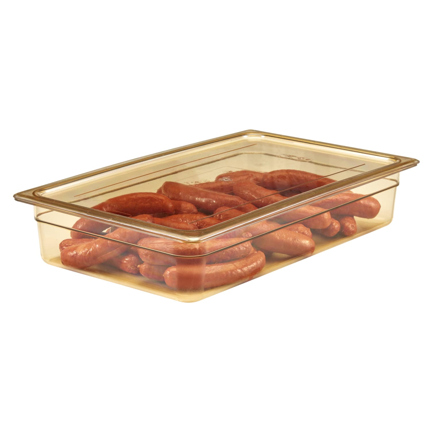 Cambro H-Pan High-Heat GN 1/1 Flat Covers, 7/16inH x 12-3/4inW x 20-13/16inD, Amber, Pack Of 6 Covers - Image 3