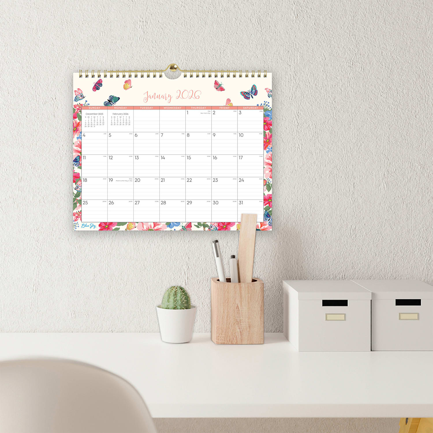 2026 Blue Sky Monthly Wall Calendar, 11in x 8-3/4in, Fly By, January To December, 148643 - Image 4