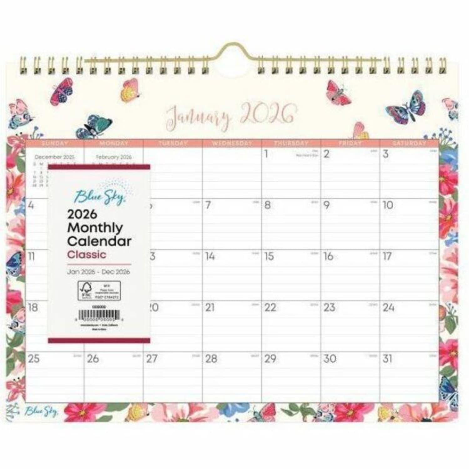 2026 Blue Sky Monthly Wall Calendar, 11in x 8-3/4in, Fly By, January To December, 148643 - Image 6