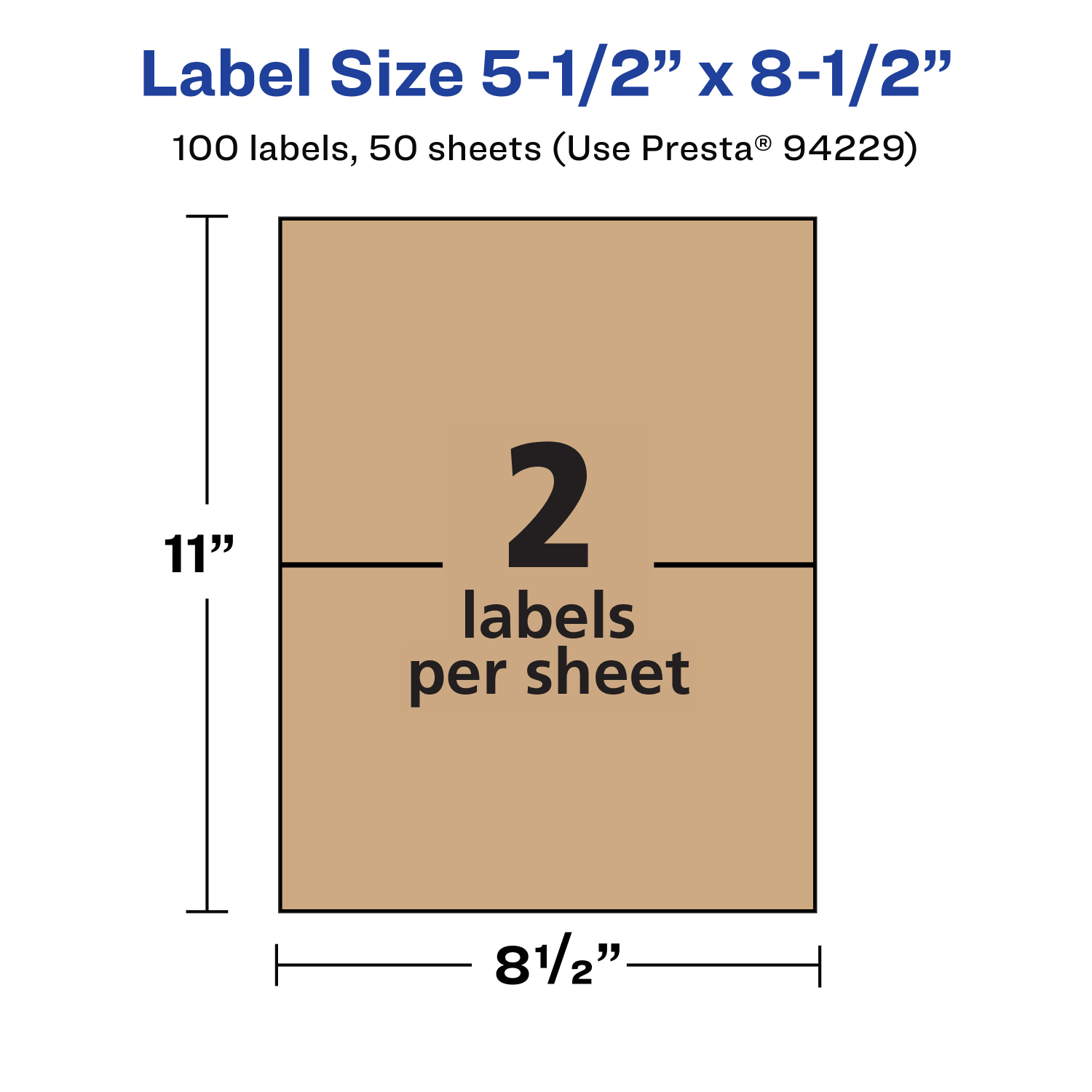 Avery Kraft Permanent Labels, 94229-KMP50, Rectangle, 5-1/2in x 8-1/2in, Brown, Pack Of 100 - Image 6