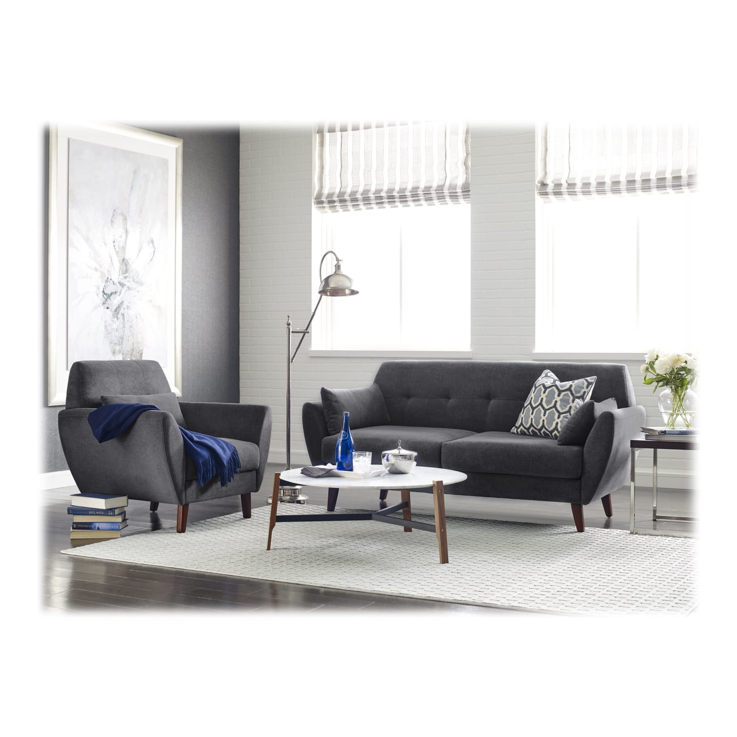 Serta Artesia Collection Arm Chair, Slate Gray/Chestnut - Image 11