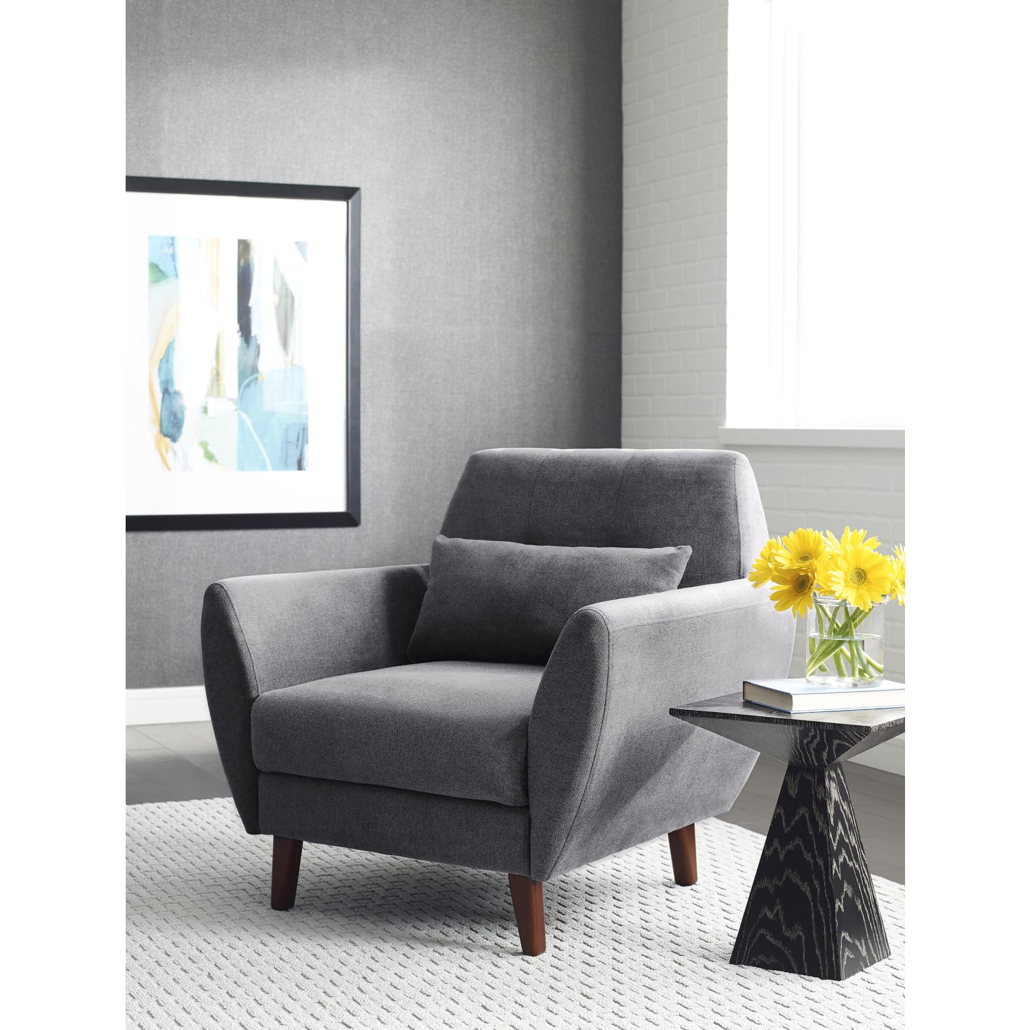 Serta Artesia Collection Arm Chair Slate GrayChestnut PopularChairscom Serta Artesia Collection Arm Chair Slate GrayChestnut PopularChairscom