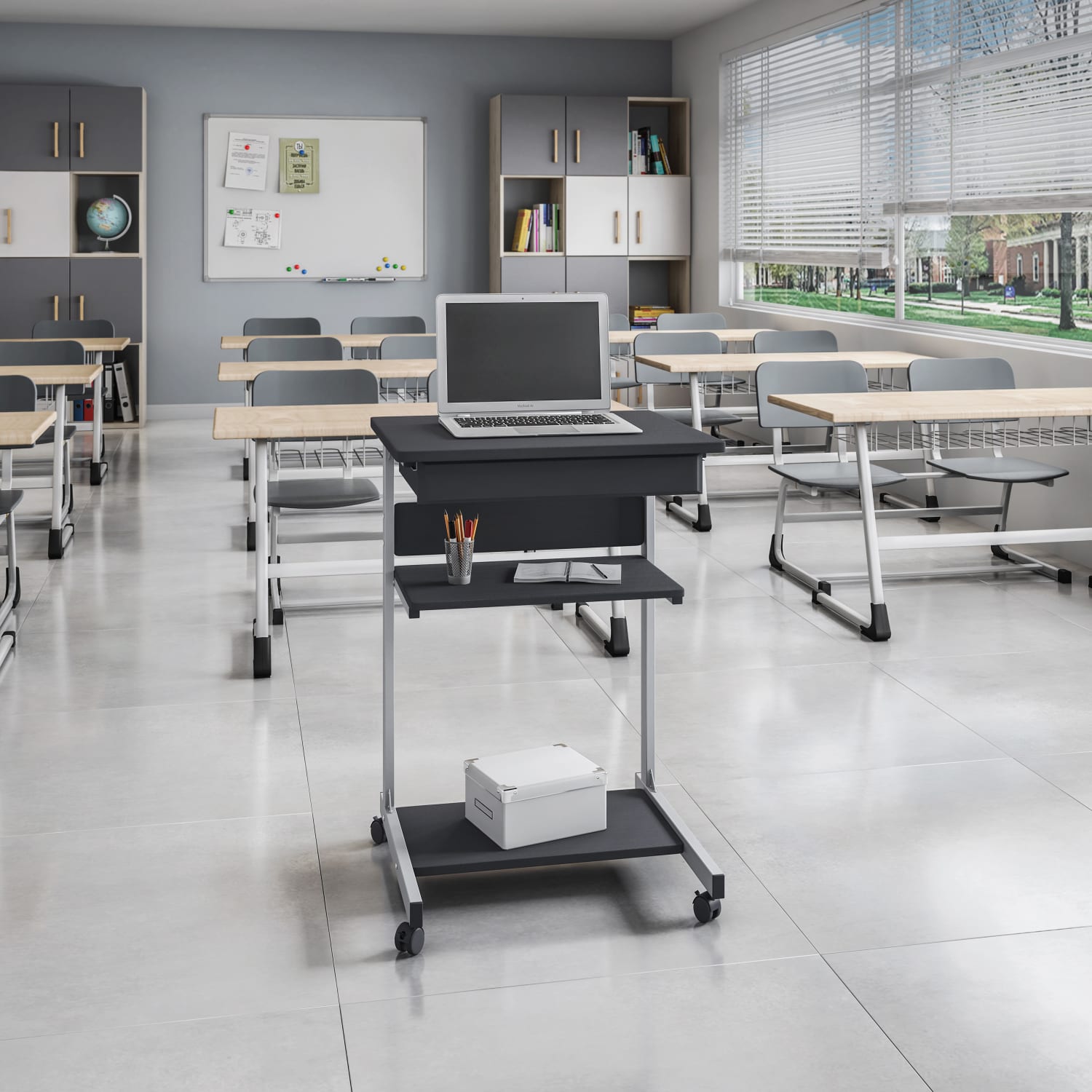 Techni Mobili 22inW Laptop Table Standing Desk, Graphite - Image 3