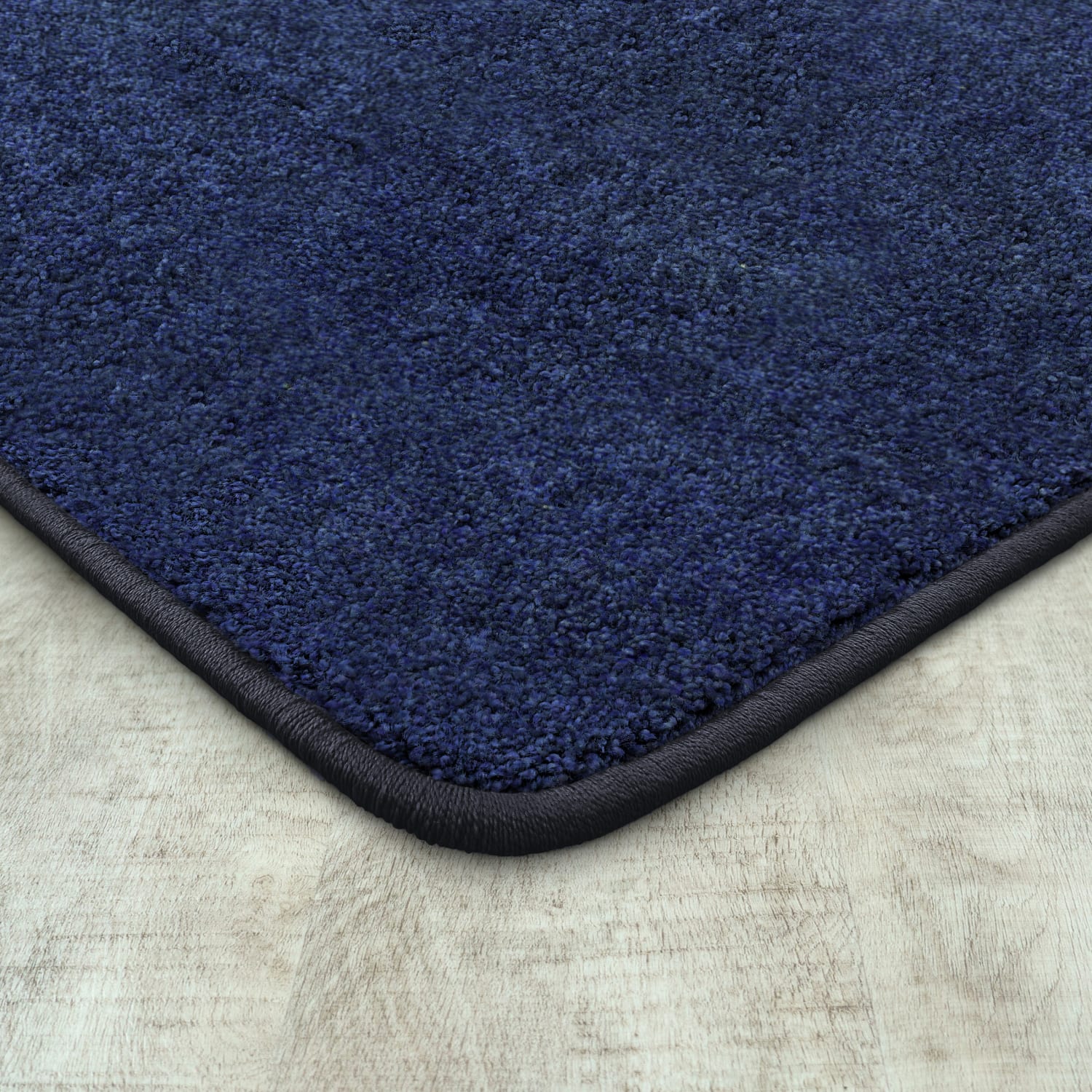 Joy Carpets Kid Essentials Solid Color Rectangle Area Rug, Endurance, 6ft x 9ft, Midnight Sky - Image 4