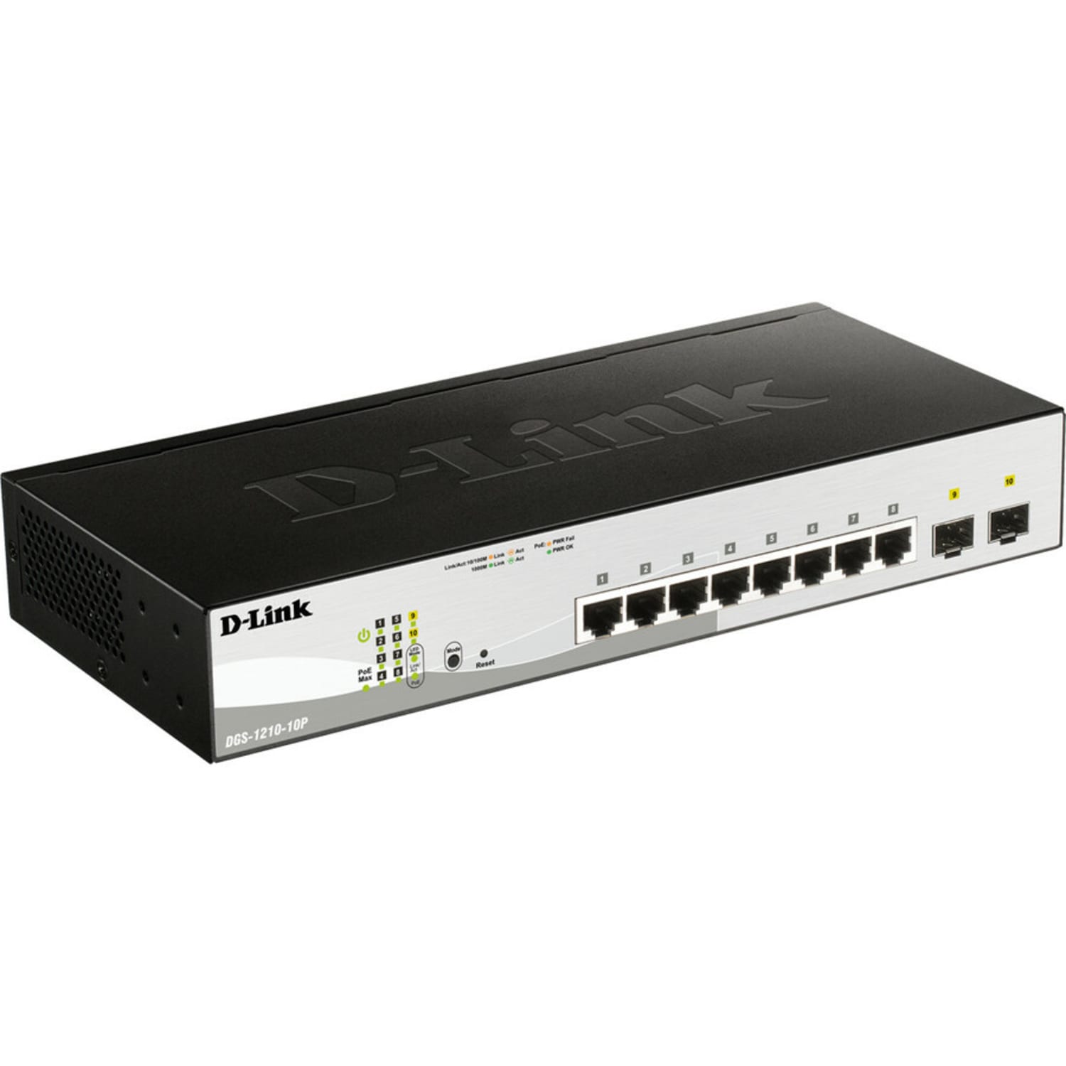 D-Link DGS-1210-10MP Ethernet Switch - 8 Ports - Manageable - Gigabit Ethernet - 1000Base-T, 1000Bas - DGS121010MP - Image 3