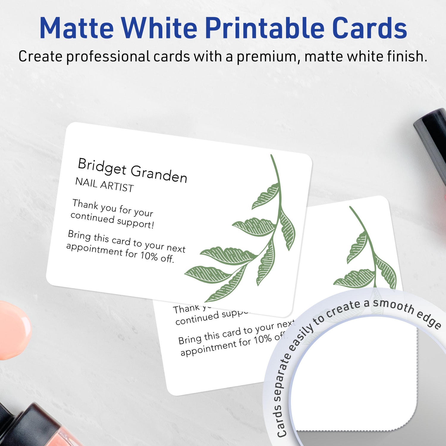 Avery Printable Invitation Cards, 5in x 7in Rectangle Rounded Corners, Matte White, Pack Of 20 - Image 3
