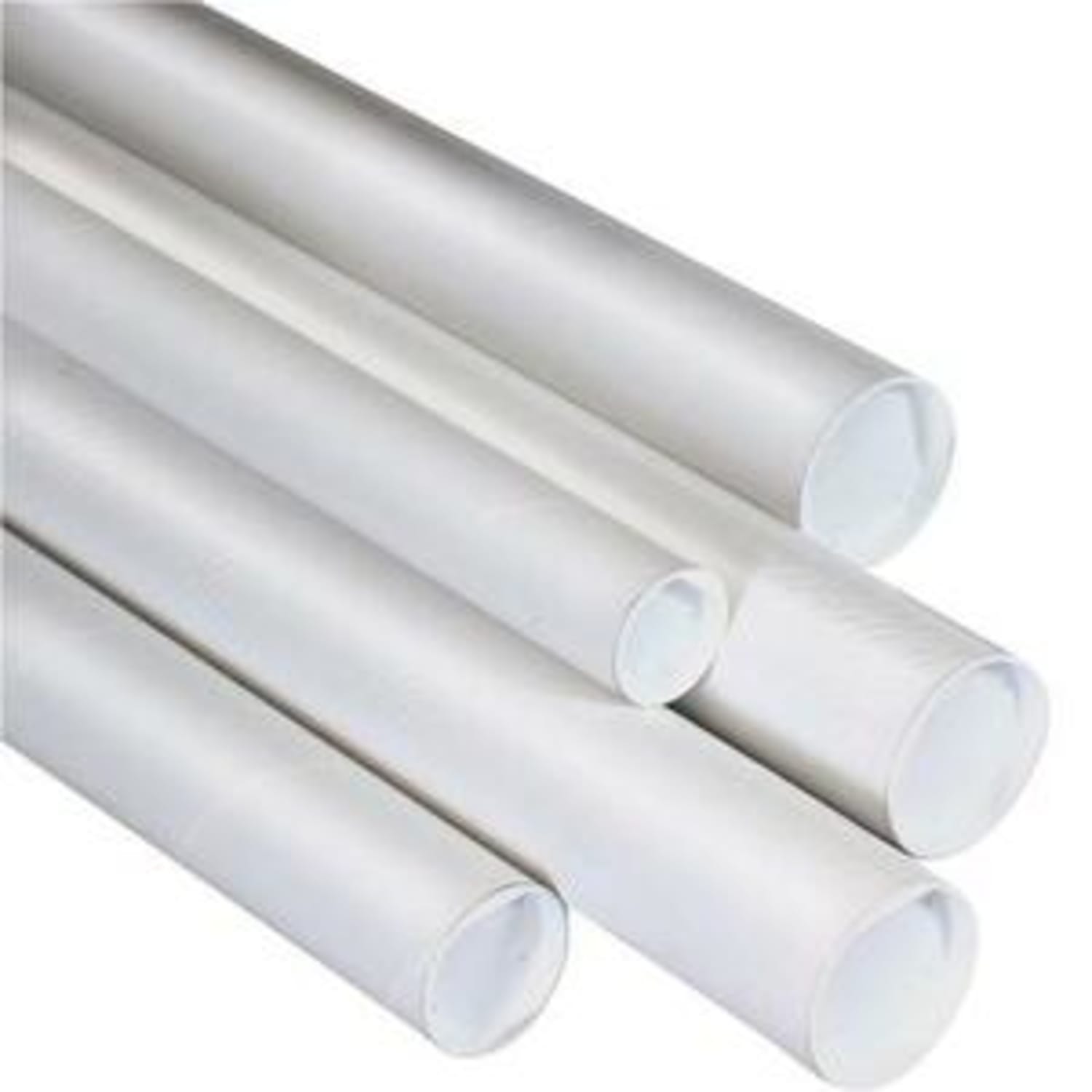Partners Brand White Mailing Tubes With Plastic Endcaps, 2in x 15in, 80% Recycled, Pack Of 50 - Image 6