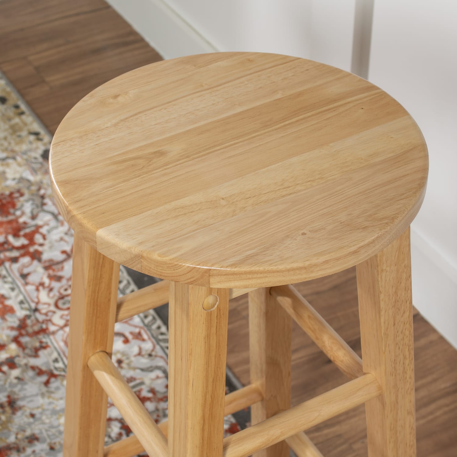 Linon Elmore Backless Bar Stool Natural PopularChairscom